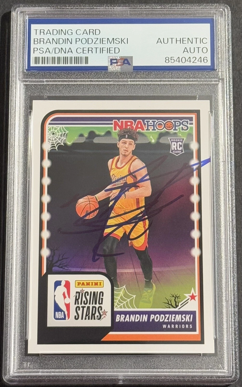 Brandin Podziemski Signed 2023-2024 NBA Hoops Rookie Card PSA/DNA Slabbed