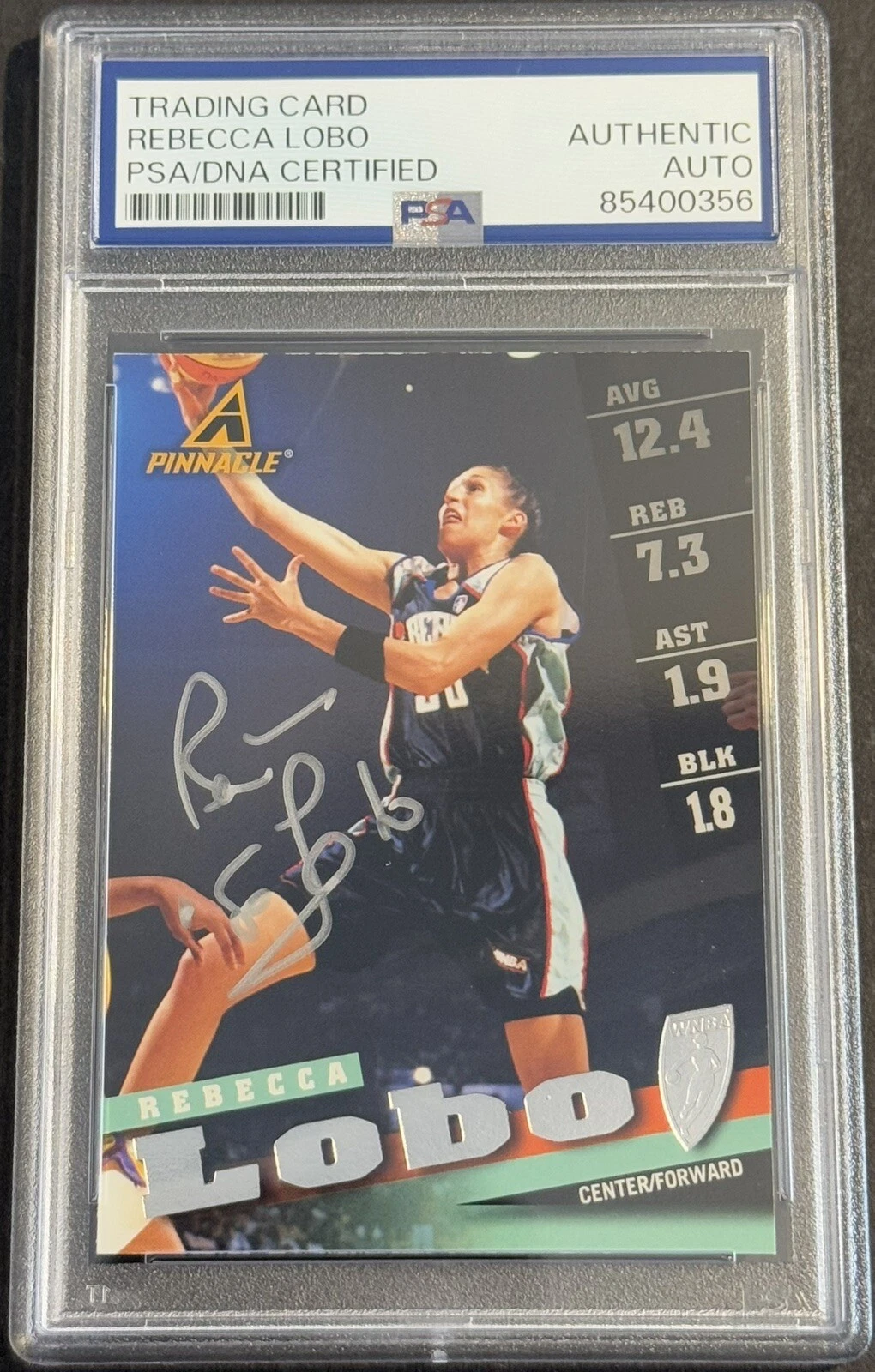 Rebecca Lobo Signed 1998 Pinnacle Base Card New York Liberty PSA/DNA Slabbed