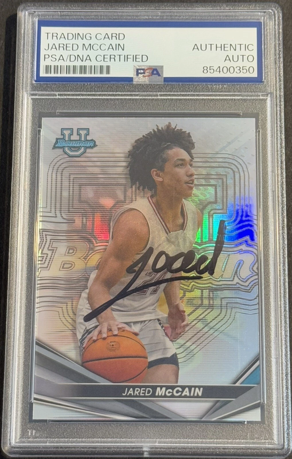 Jared McCain Signed Auto 2023 Bowman’s Best U Rookie Card 76ers PSA/DNA Slabbed