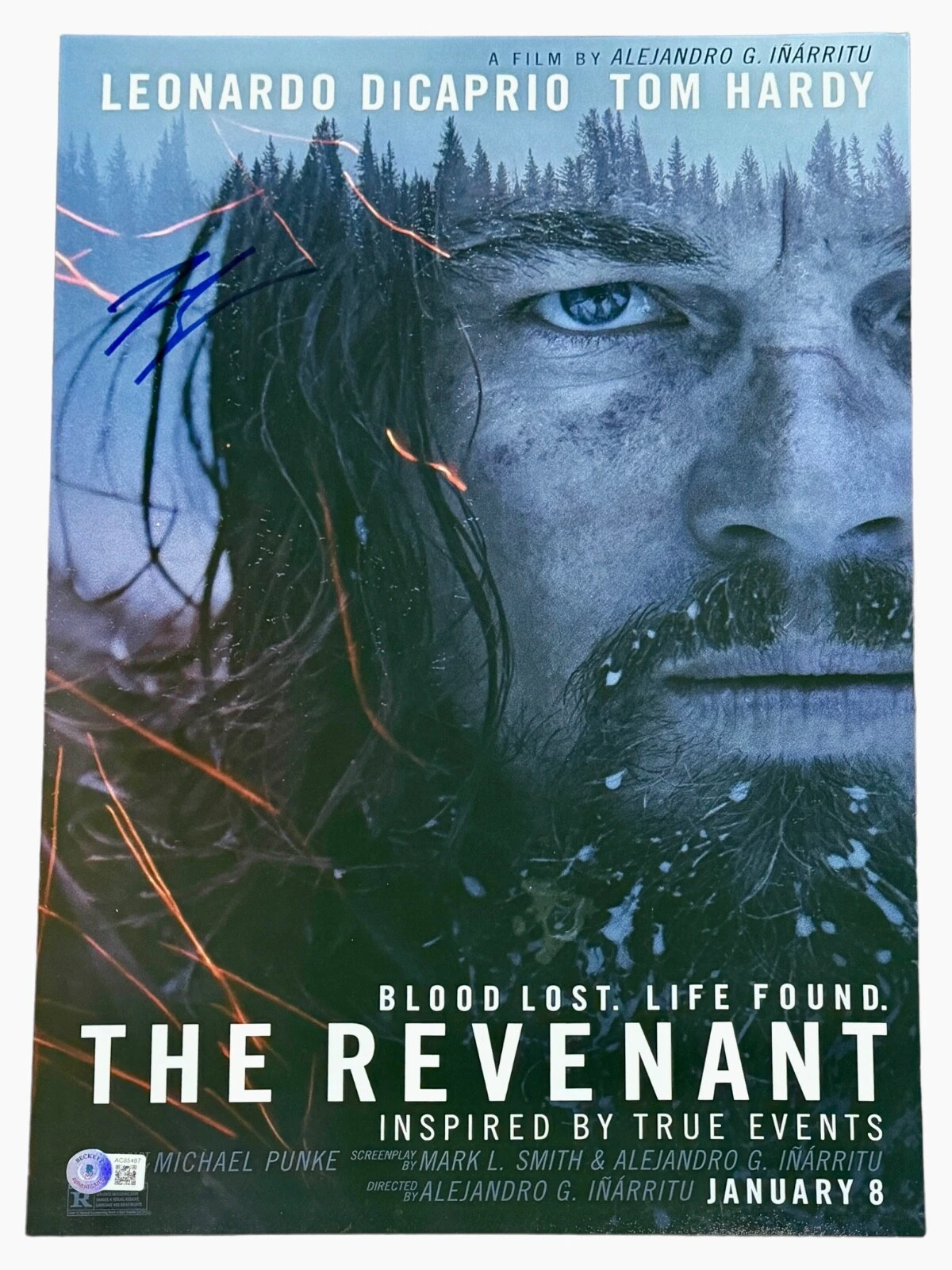 Leonardo DiCaprio Signed The Revenant Movie Poster 12x18 Autograph Photo BAS COA