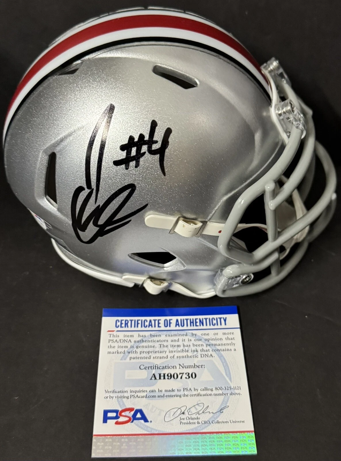Julian Fleming Signed Autographed Ohio State Buckeyes Mini Helmet PSA/DNA
