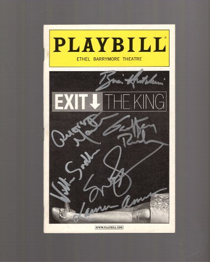 EXIT THE KING HAND SIGNED NYC 2009 PLAYBILL+COA SUSAN SARANDON+RUSH+AMBROSE