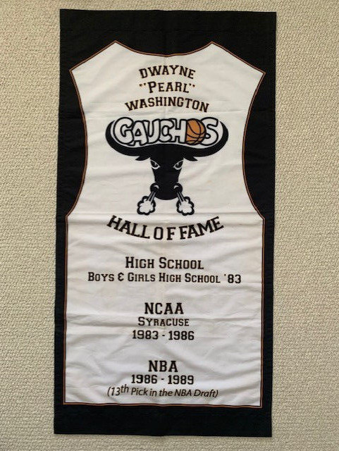 PEARL WASHINGTON PERSONALLY OWNED GAUCHOS HALL OF FAME BANNER RARE SYRACUSE