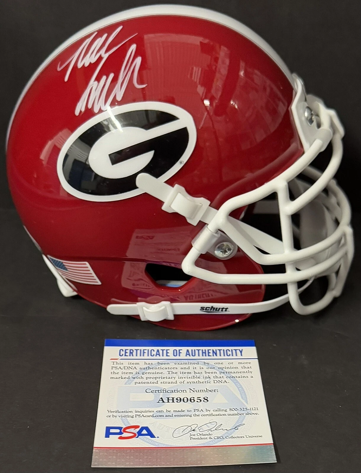 Nolan Smith Signed Autographed Georgia Bulldogs Mini Helmet Psa/Dna