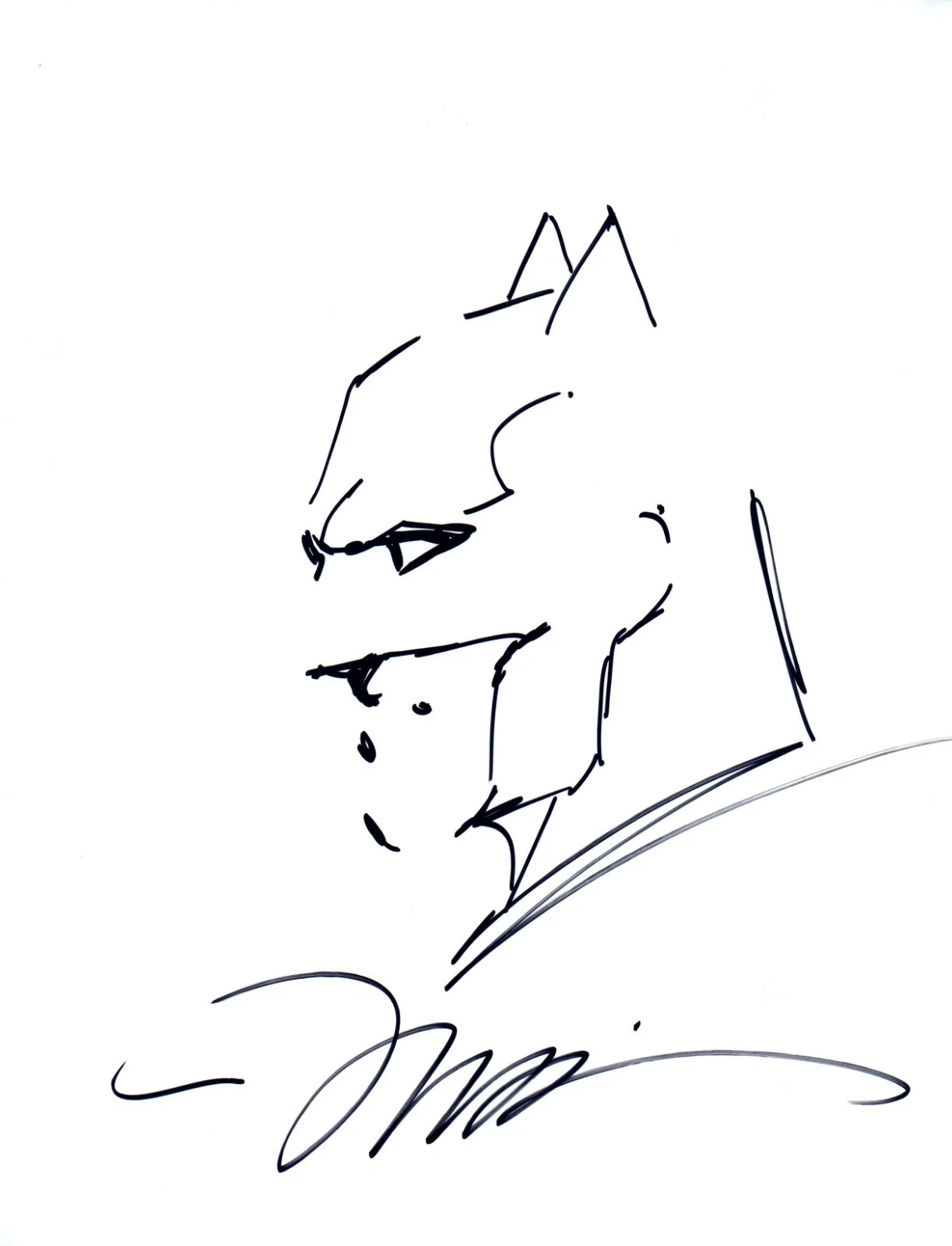 Jim Lee Batman Original Art Sketch Signed 8.5x11 Autograph Drawing Beckett COA