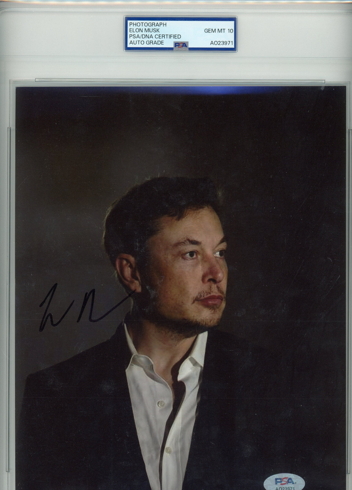 Elon Musk Autographed SpaceX Doge Tesla Twitter 8x10 Photo Auto PSA Gem Mt 10