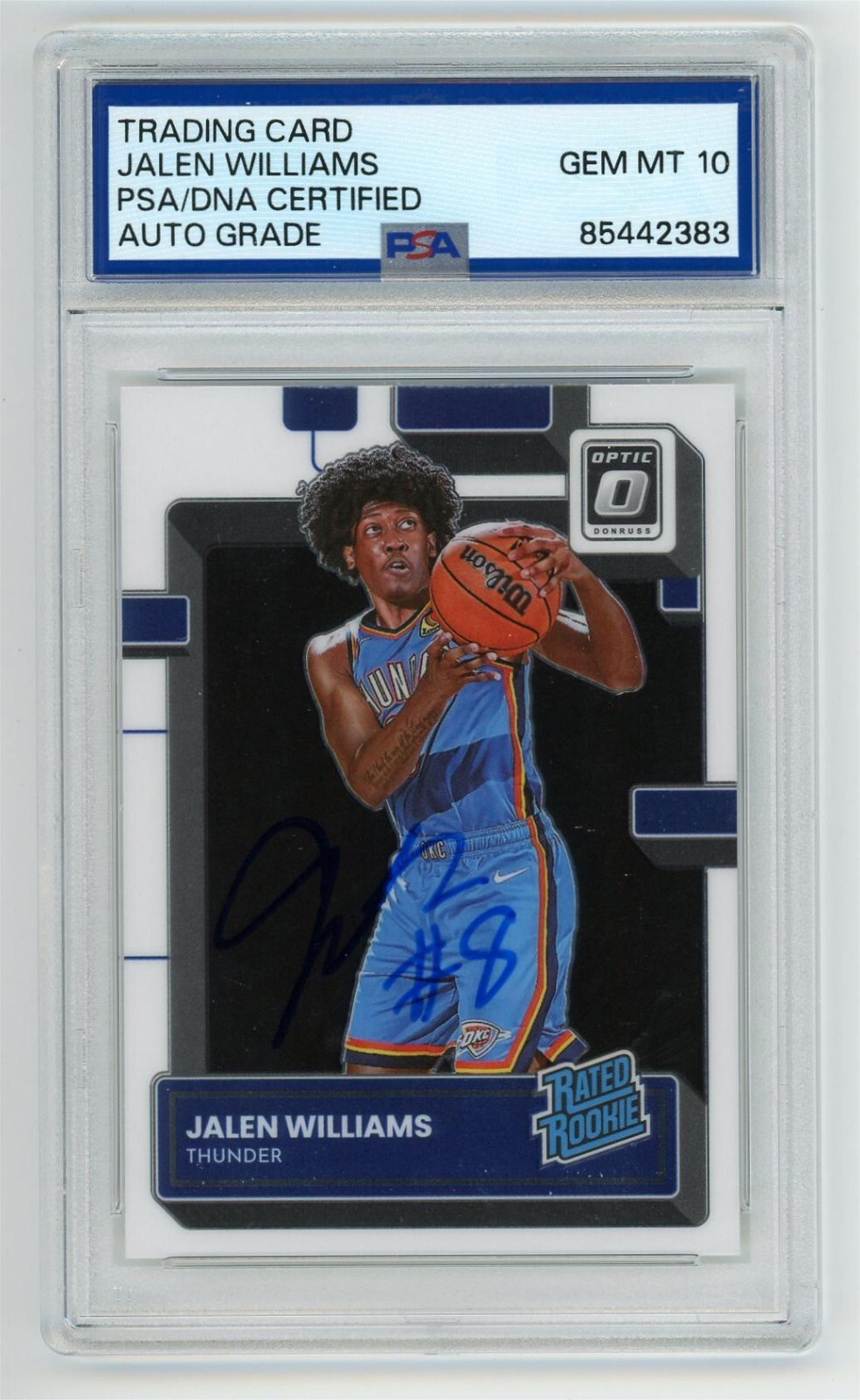 Jalen Williams Signed 2022 Donrus Optic Rated Rookie RC Auto PSA/DNA 10