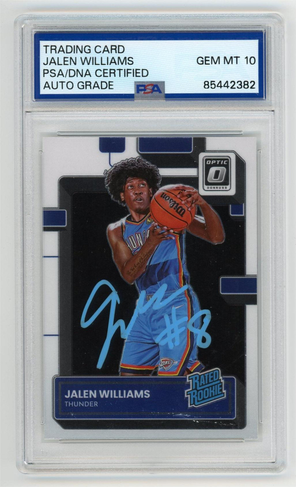 Jalen Williams Signed 2022 Donrus Optic Rated Rookie RC Auto PSA/DNA 10