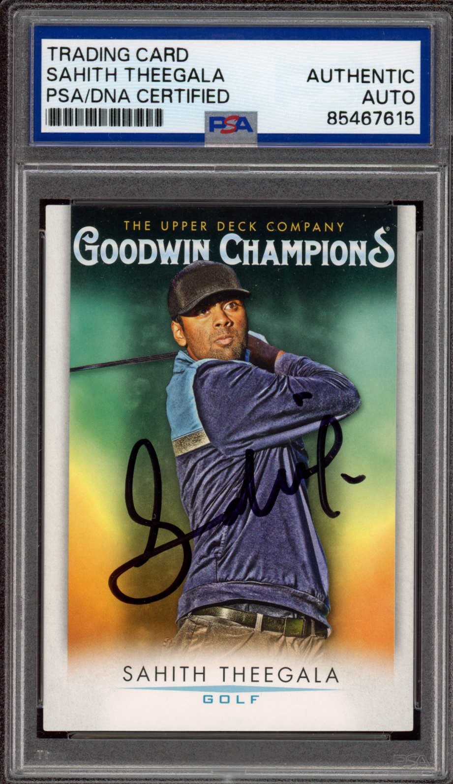 2021 UD Goodwin Champions #33 Sahith Theegala Signed Rookie Card Auto PSA/DNA RC