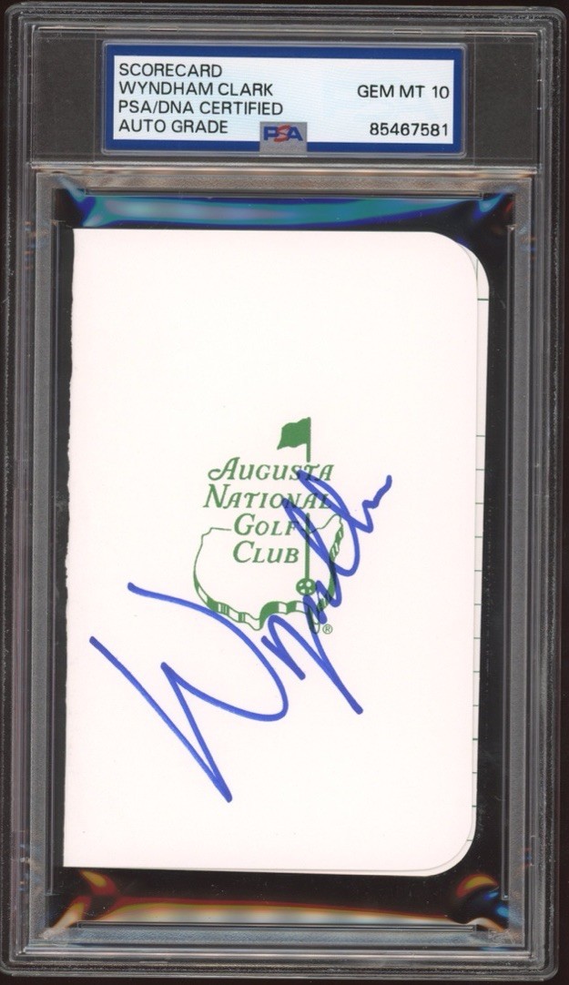 Wyndham Clark Signed Augusta Masters Golf Scorecard PSA/DNA GEM MINT 10 AUTO PGA