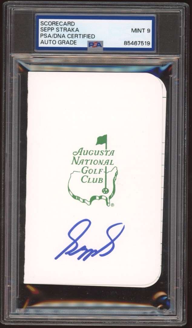 Sepp Straka Signed Augusta Masters Golf Scorecard PSA/DNA MINT 9 AUTO PGA