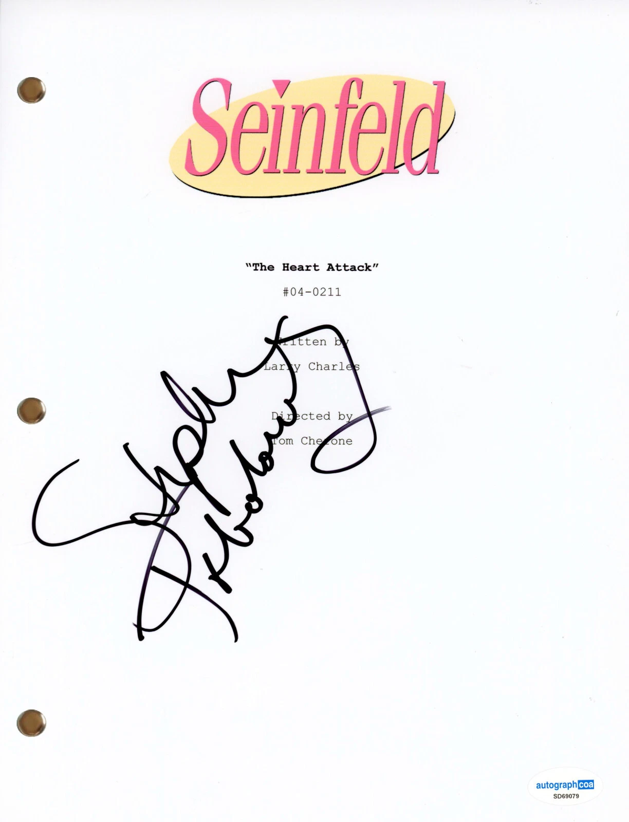 Stephen Tobolowsky “Seinfeld” Signed Autograph ‘The Heart Attack’ TV Script ACOA