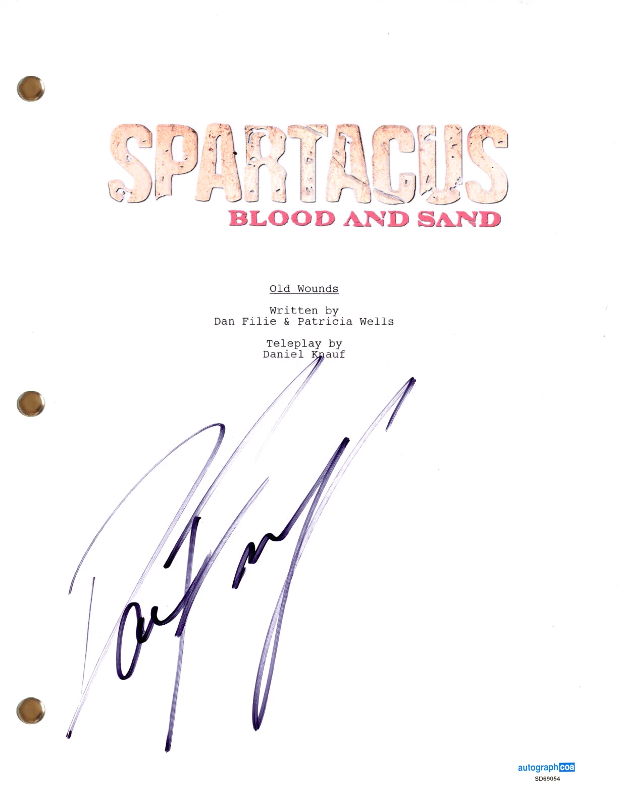 Daniel Feuerriegel Spartacus Blood and Sand Signed Autograph Episode Script ACOA