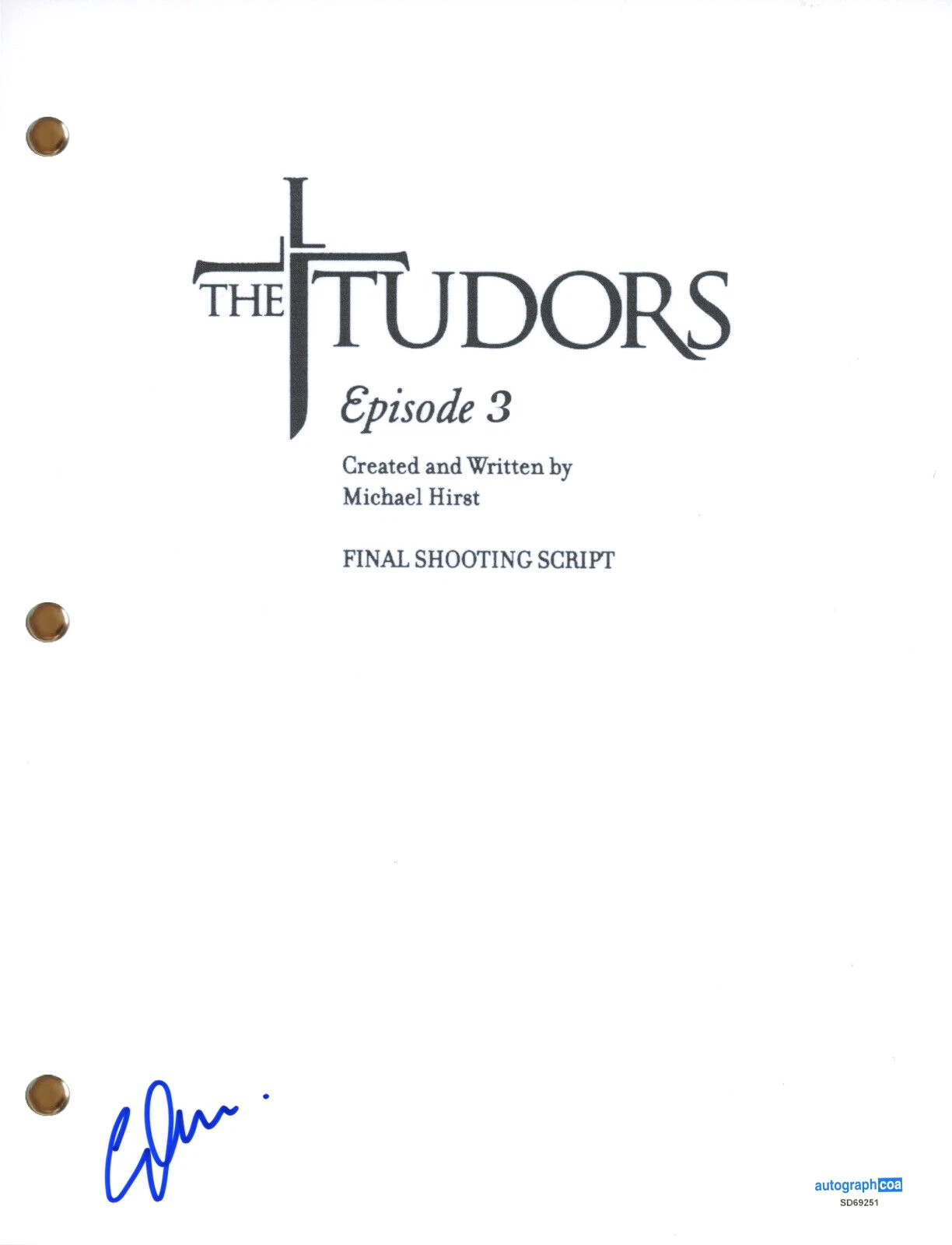 Gabrielle Anwar “The Tudors” Signed Autograph Script TV Episode Screenplay ACOA