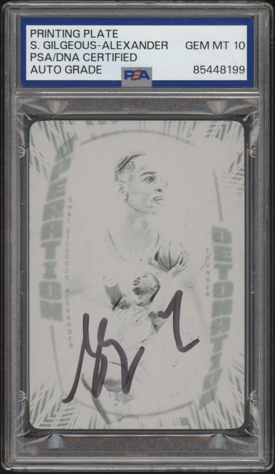 2021 Panini Illusions #25 Shai Gilgeous-Alexander 1/1 Plate PSA GEM MT 10 AUTO
