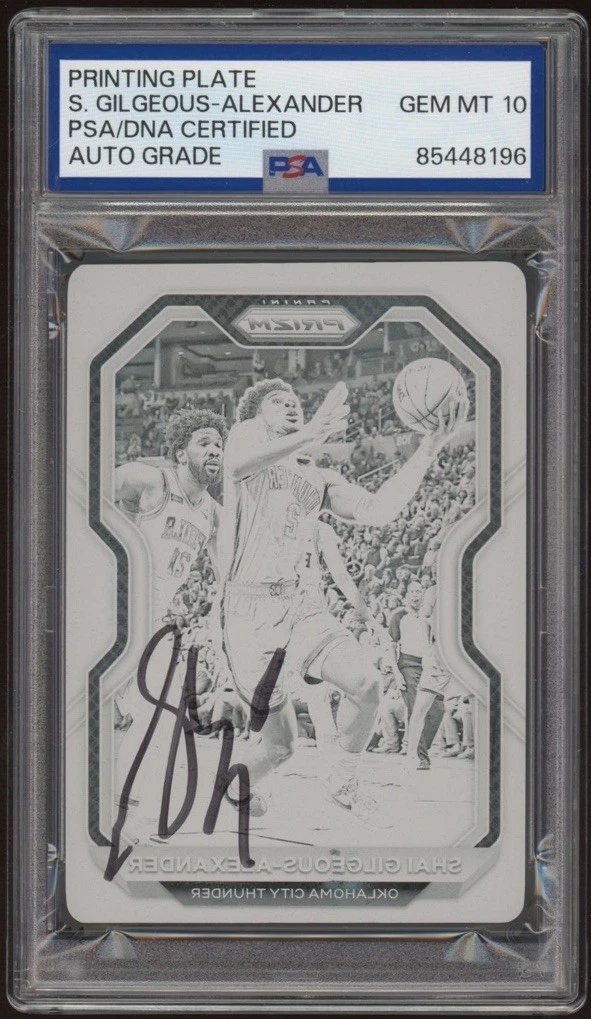 2020-21 Panini Prizm #118 Shai Gilgeous-Alexander 1/1 Plate PSA GEM MINT 10 AUTO