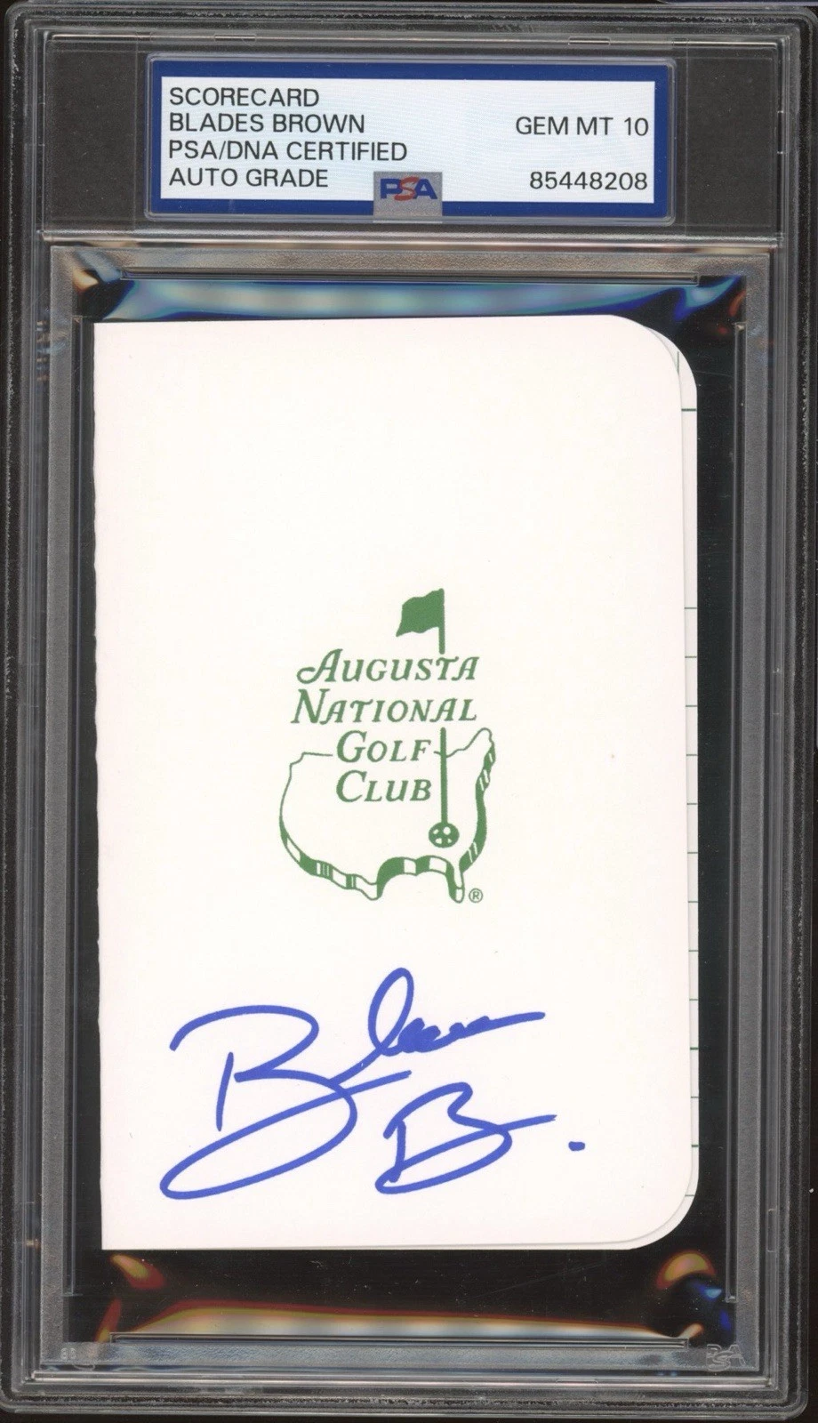 Blades Brown Signed Augusta Masters Golf Scorecard PSA/DNA GEM MINT 10 AUTO PGA