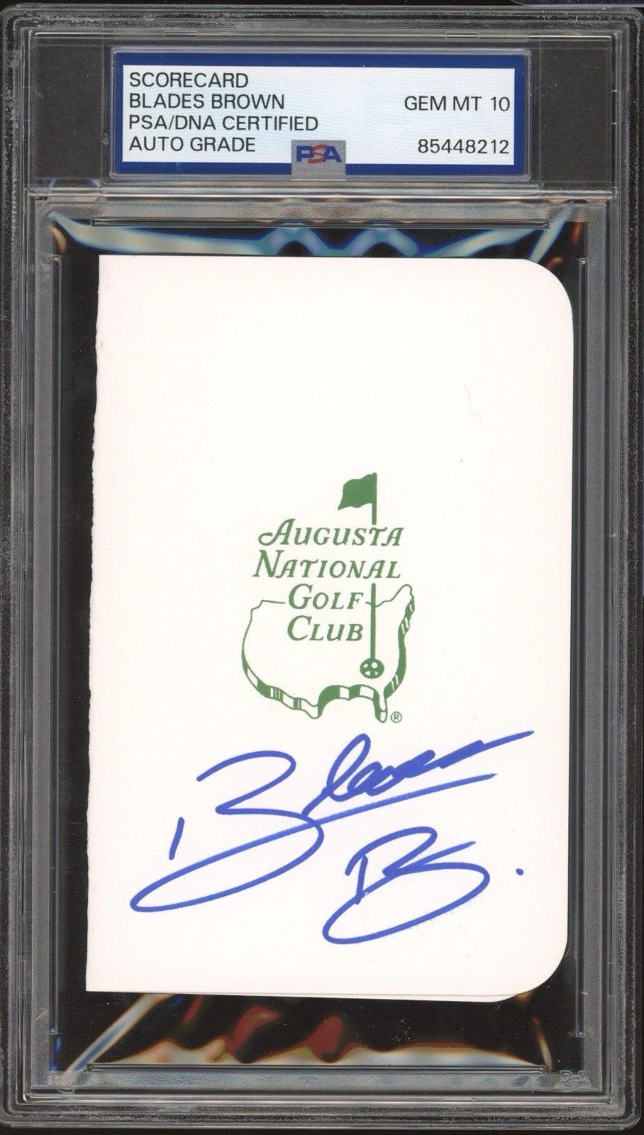 Blades Brown Signed Augusta Masters Golf Scorecard PSA/DNA GEM MINT 10 AUTO PGA