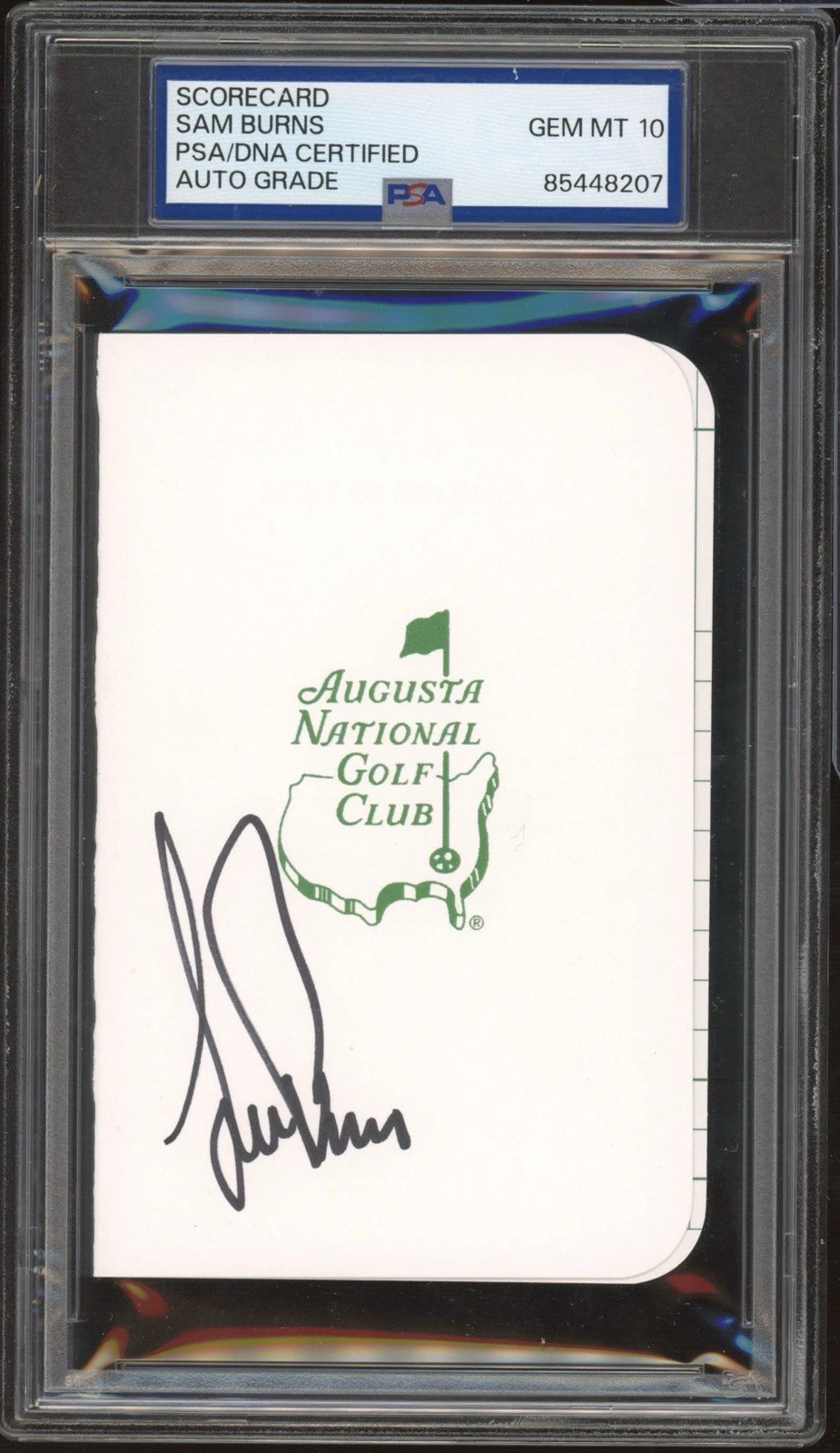 Sam Burns Signed Augusta Masters Golf Scorecard PSA/DNA GEM MINT 10 AUTO PGA