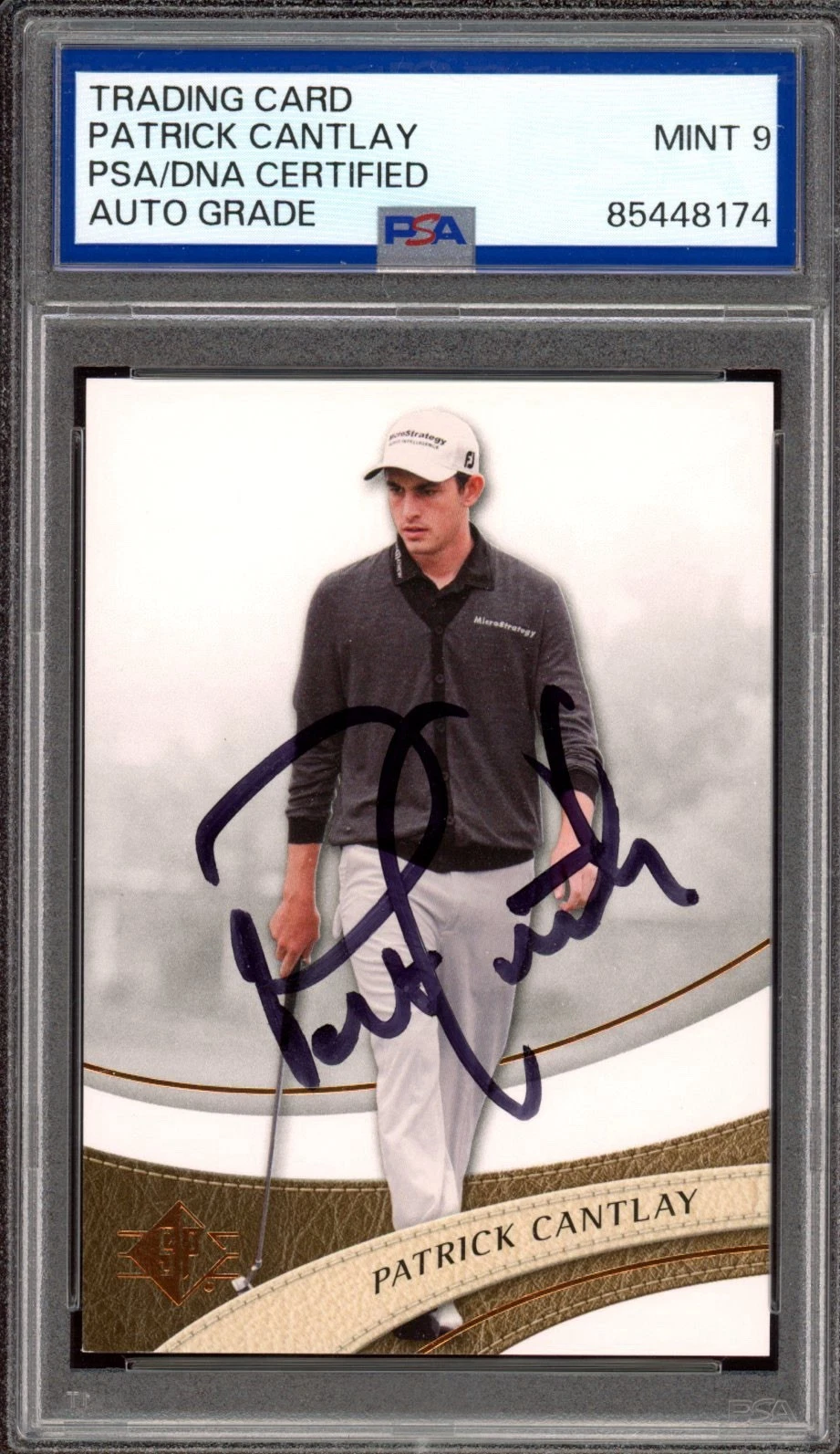 2013 Upper Deck SP Golf #R23 Patrick Cantlay Signed Rookie Card PSA MINT 9 AUTO