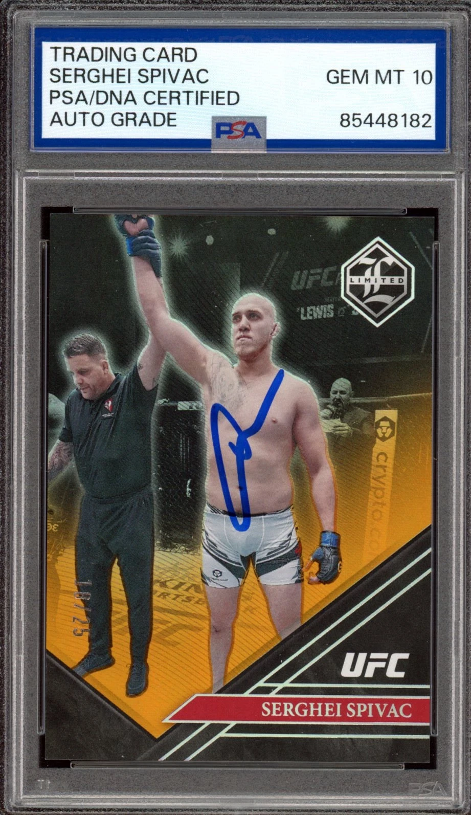 2023 Chronicles Limited UFC #212 Serghei Spivac Orange /25 PSA GEM MINT 10 AUTO