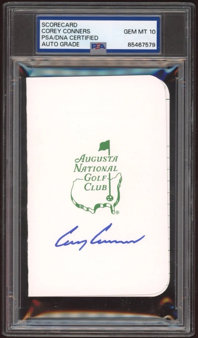 Corey Conners Signed 2025 Masters Golf Scorecard PSA/DNA GEM MINT 10 AUTO PGA