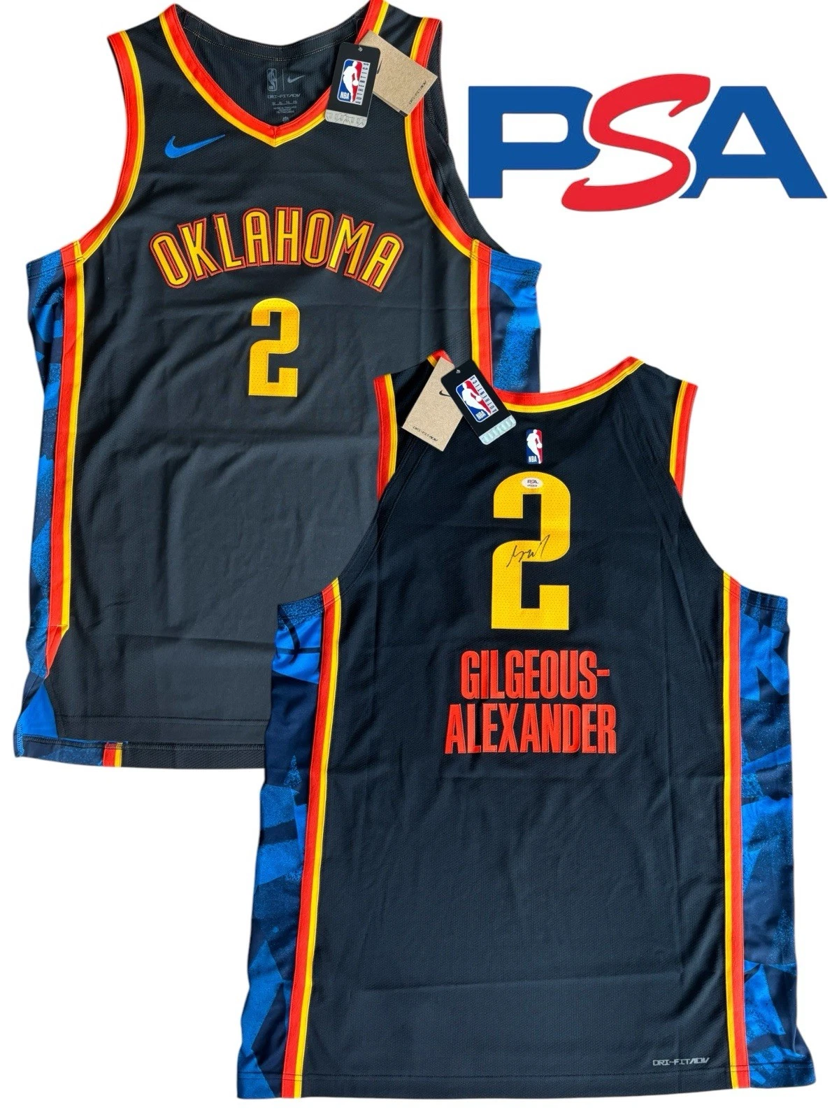 Shai Gilgeous-Alexander Signed 2024-25 AUTHENTIC ON COURT OKC Thunder Jersey PSA