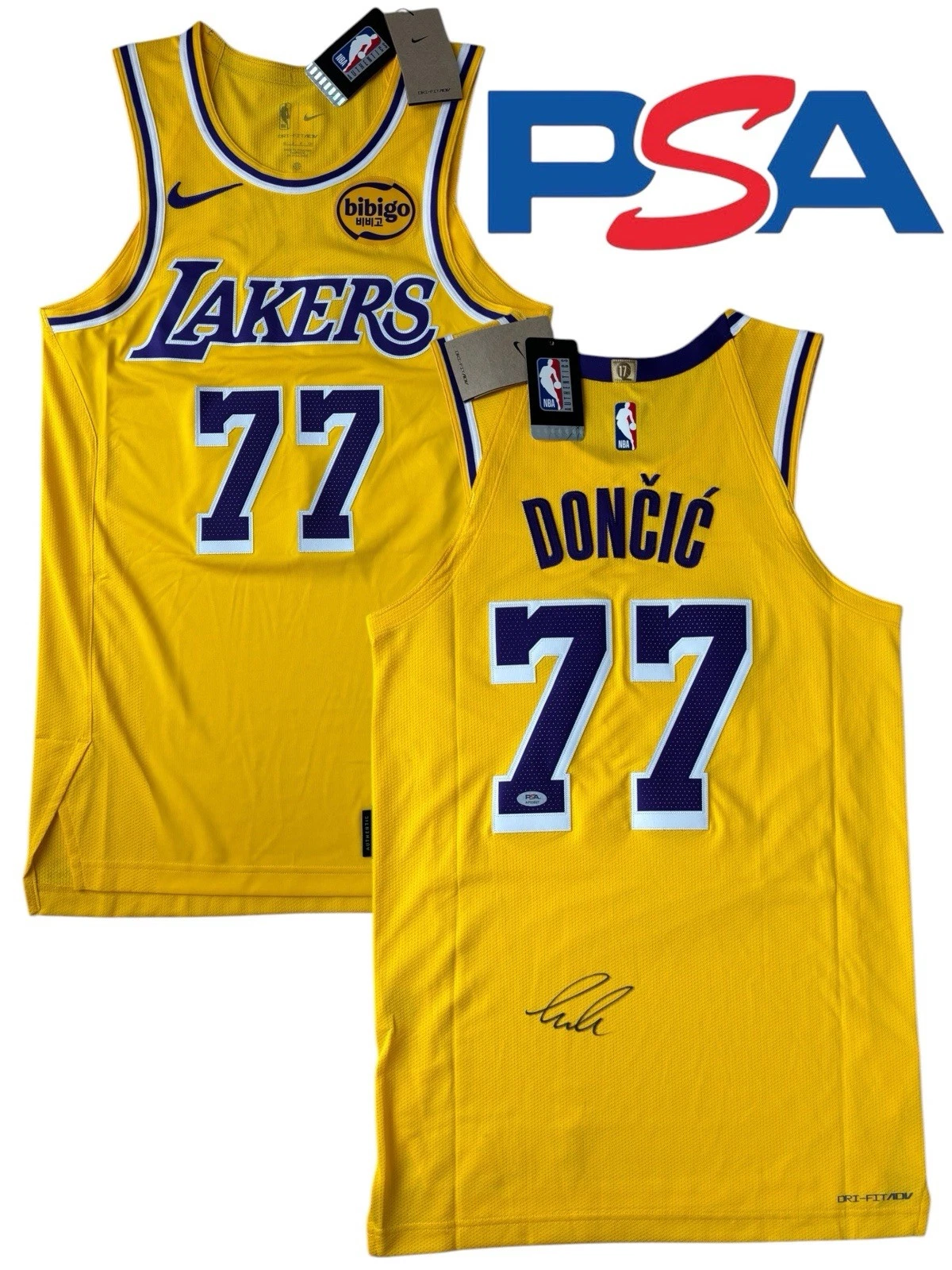 Luka Doncic Signed Nike Authentic ON COURT Los Angeles Lakers Jersey PSA AUTO