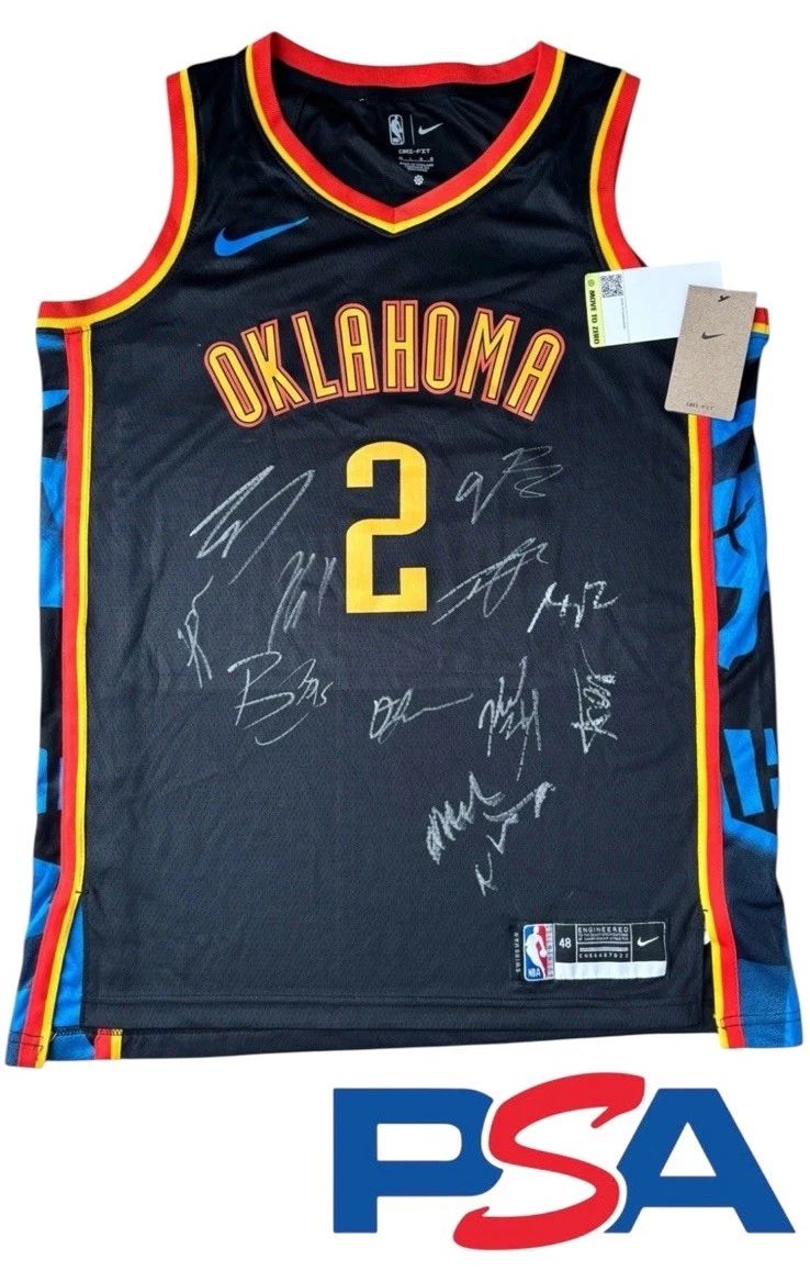 2024-2025 Oklahoma City Thunder #2 Signed Team Jersey 11 AUTOS SHAI JDUB DORT ++