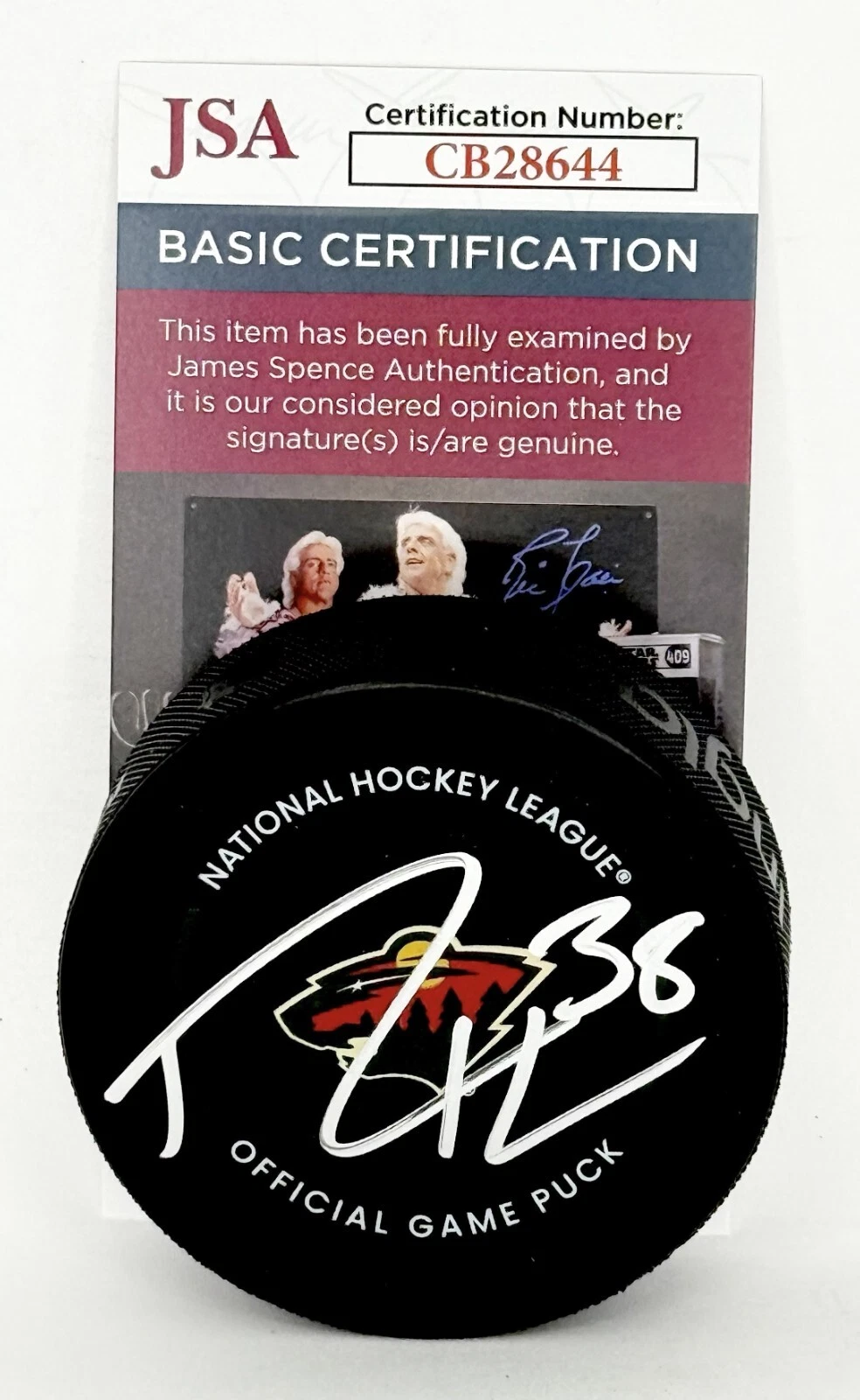 Ryan Hartman signed Minnesota Wild Official Game Puck autographed JSA