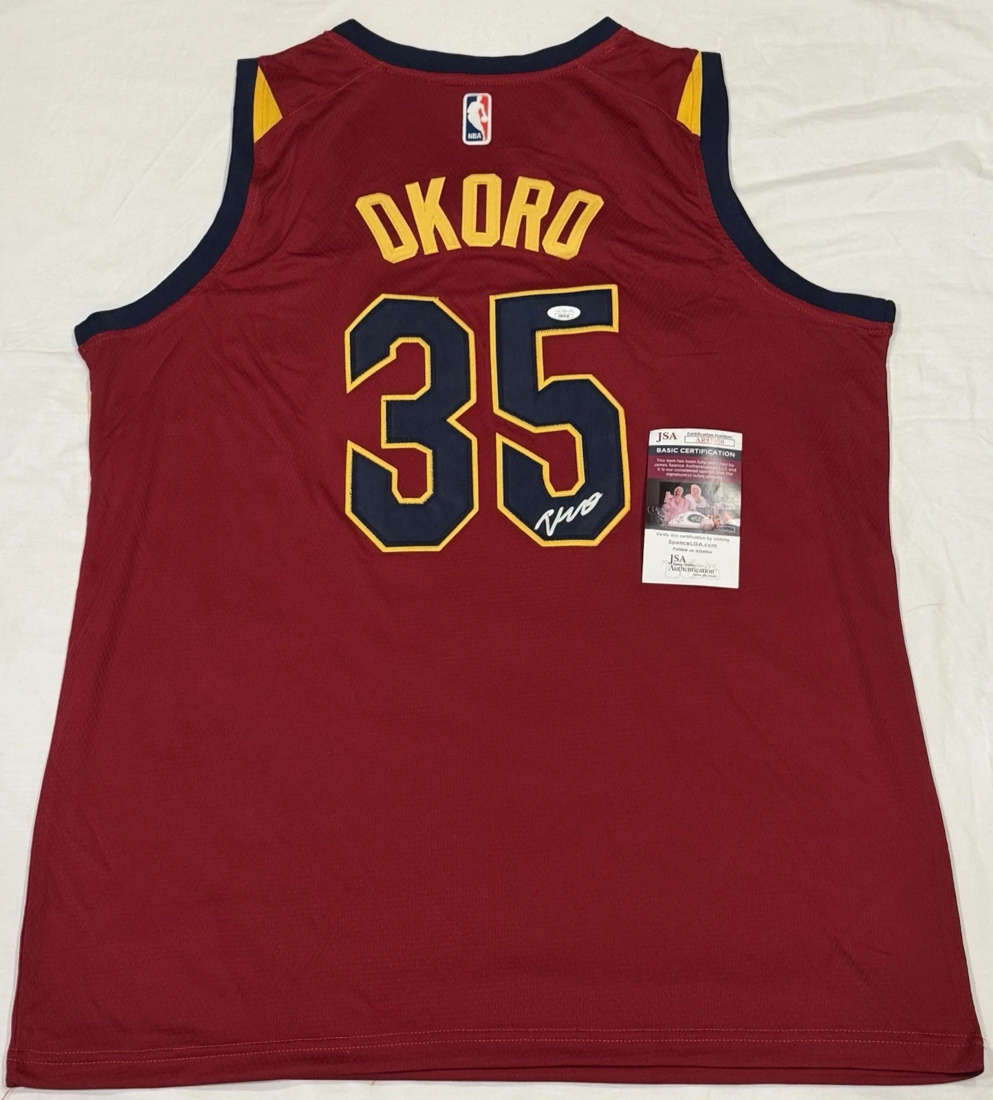 Isaac Okoro Signed Autographed Cleveland Cavaliers Jersey JSA COA