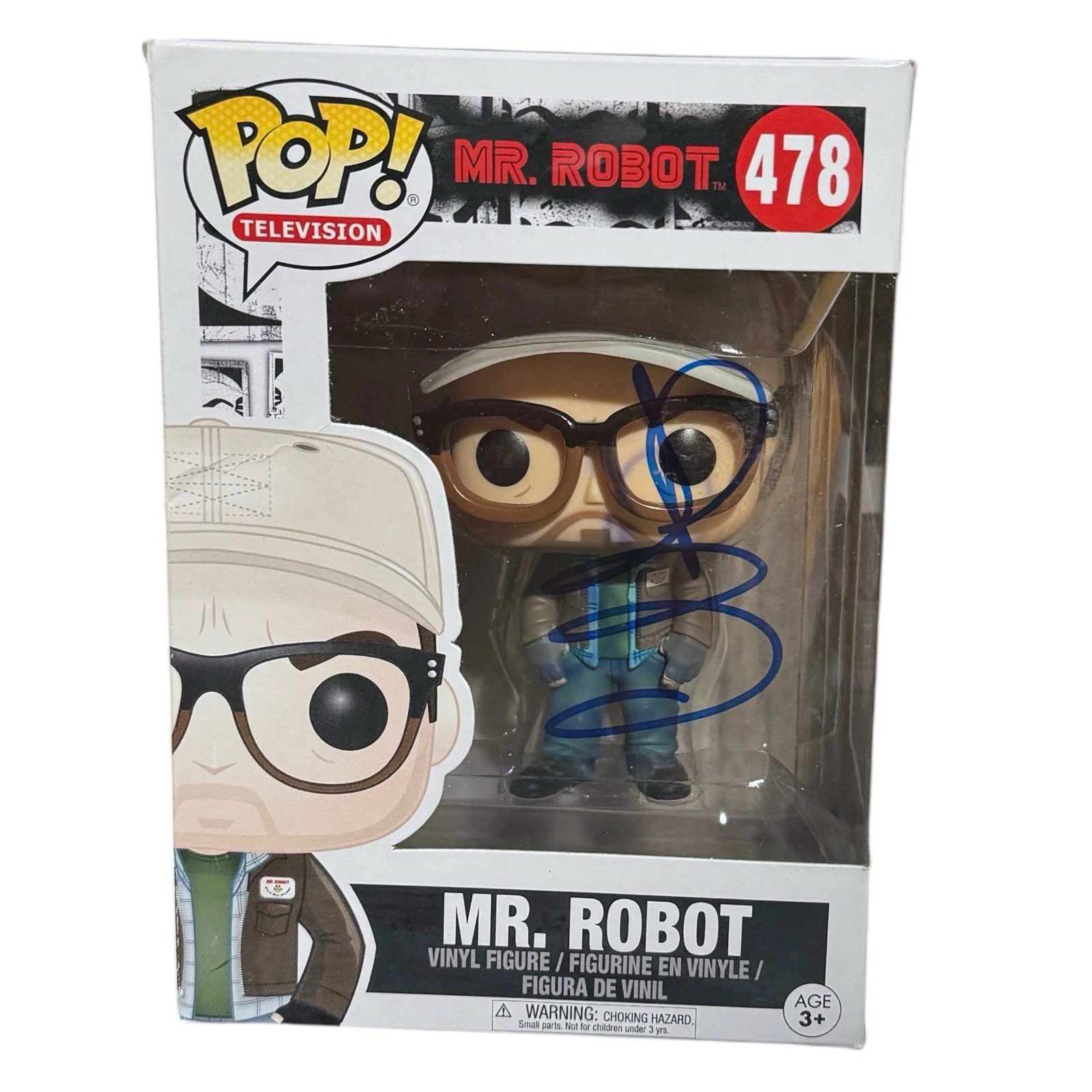 Christian Slater Signed Mr. Robot Funko Pop #478 Autograph Beckett COA