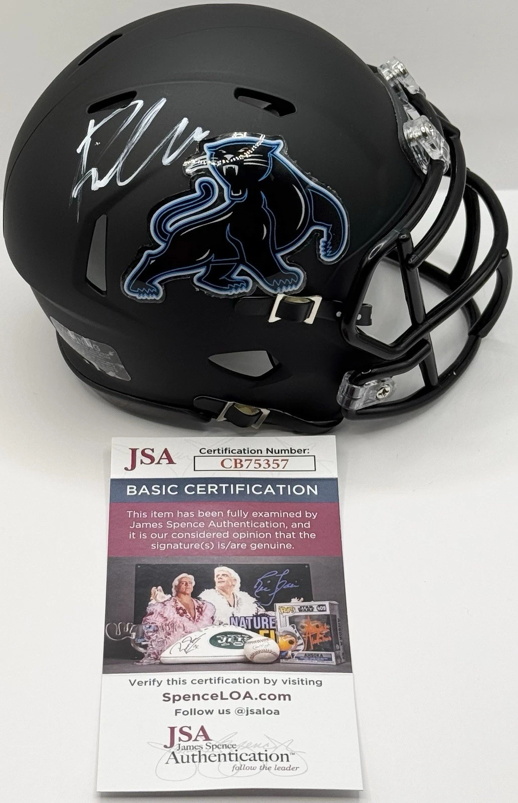 Princely Umanmielen Signed Autographed Carolina Panthers Mini Helmet JSA COA