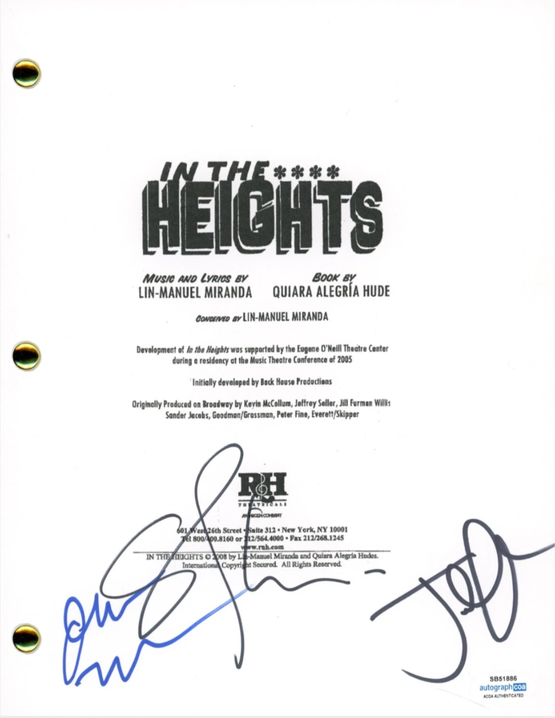 IN THE HEIGHTS Cast Signed Movie Script Jon M. Chu Christopher Jackson x3 ACOA