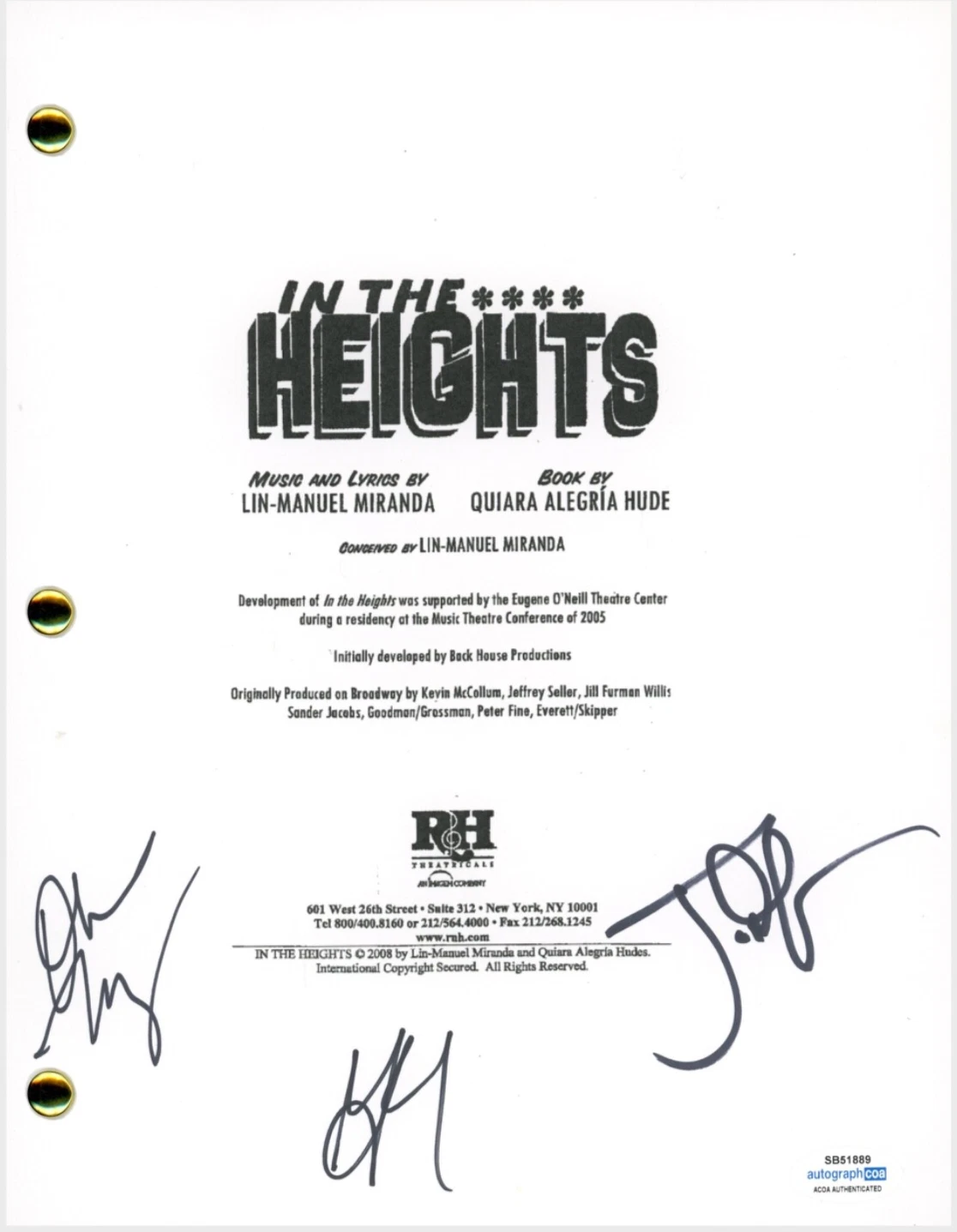 IN THE HEIGHTS Cast Signed Autograph Movie Script Screenplay Jon M. Chu x3 ACOA
