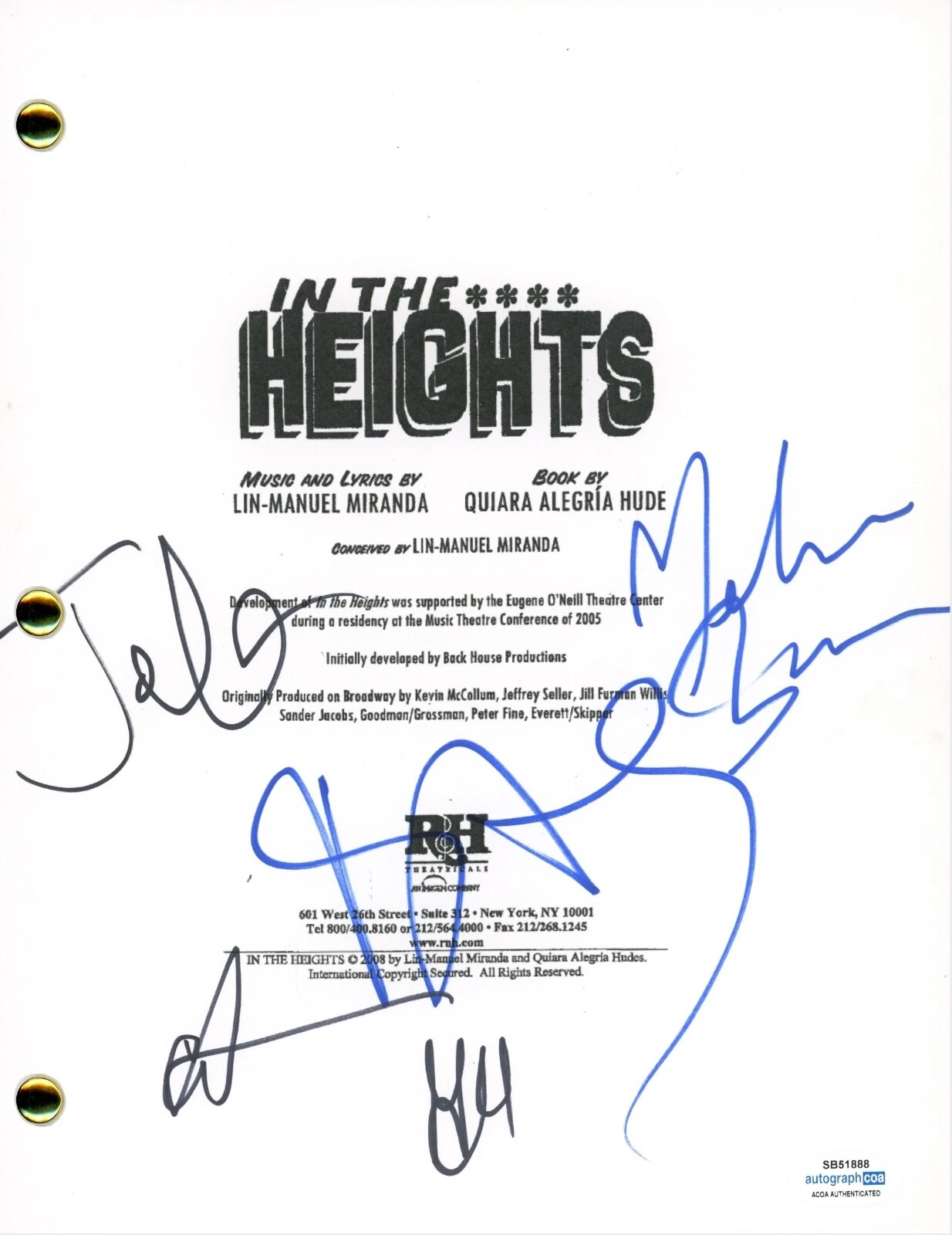 IN THE HEIGHTS Cast Signed Autograph Movie Script Anthony Ramos Barrera x5 ACOA