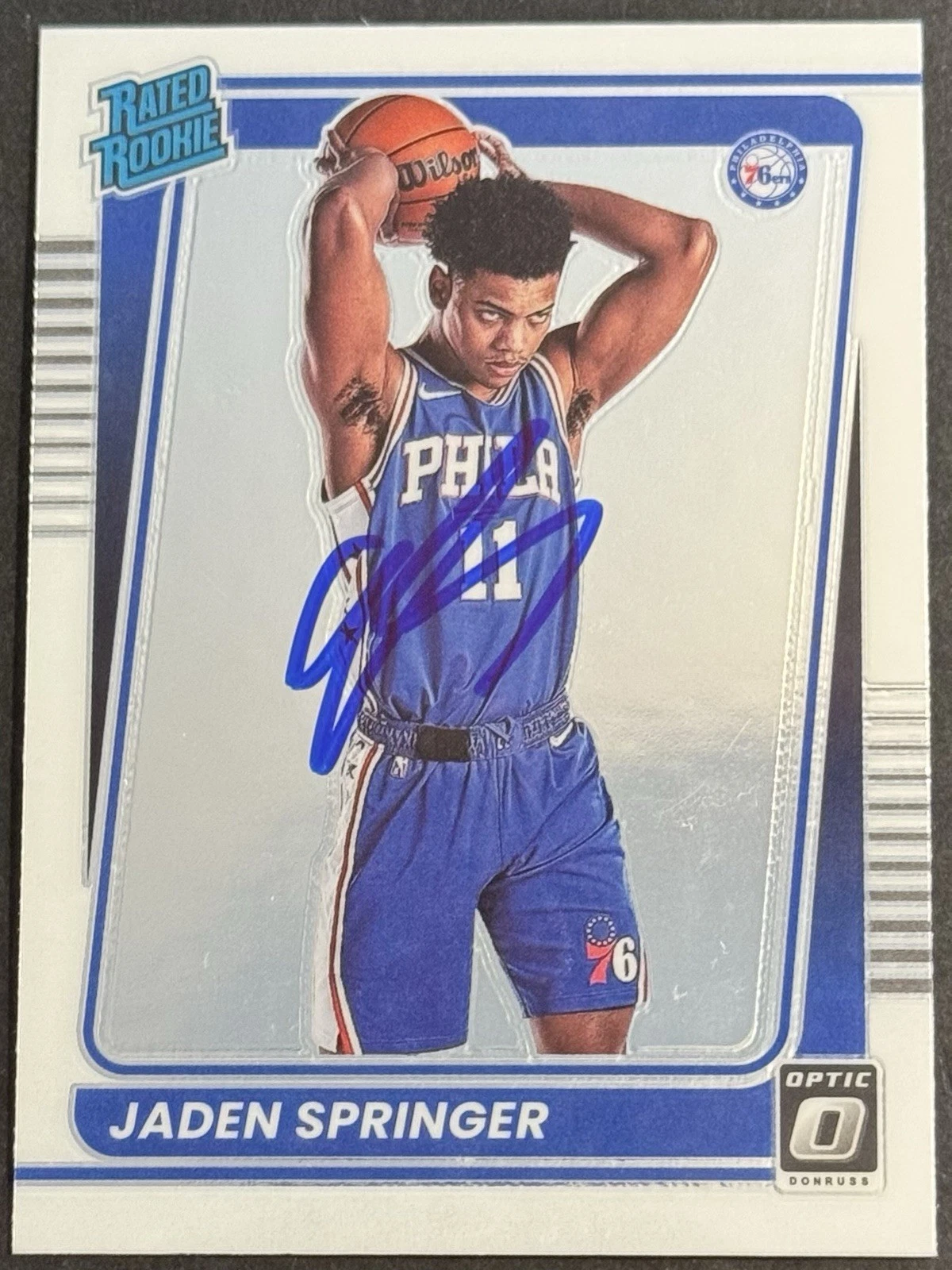 Jaden Springer Signed 2021-22 Donruss Optic Rookie Card BAS Beckett Celtics