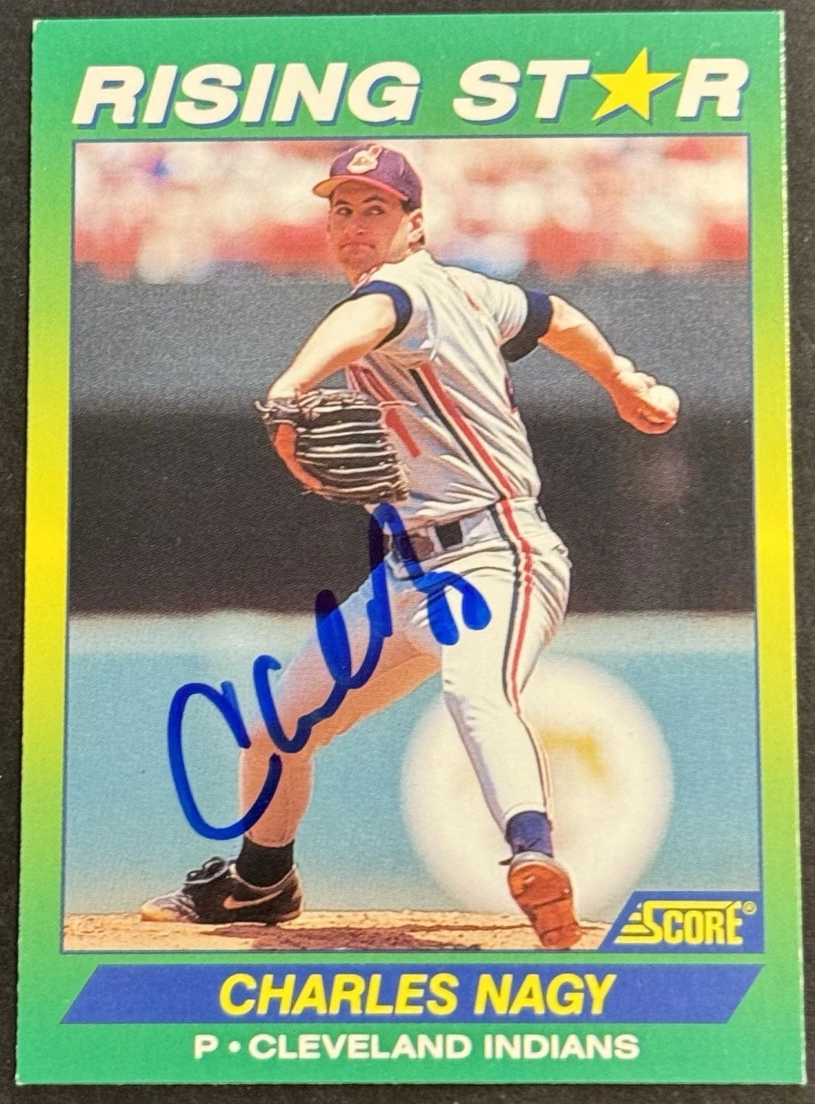 Charles Nagy Signed 1992 Score Card Cleveland Indians BAS Beckett COA