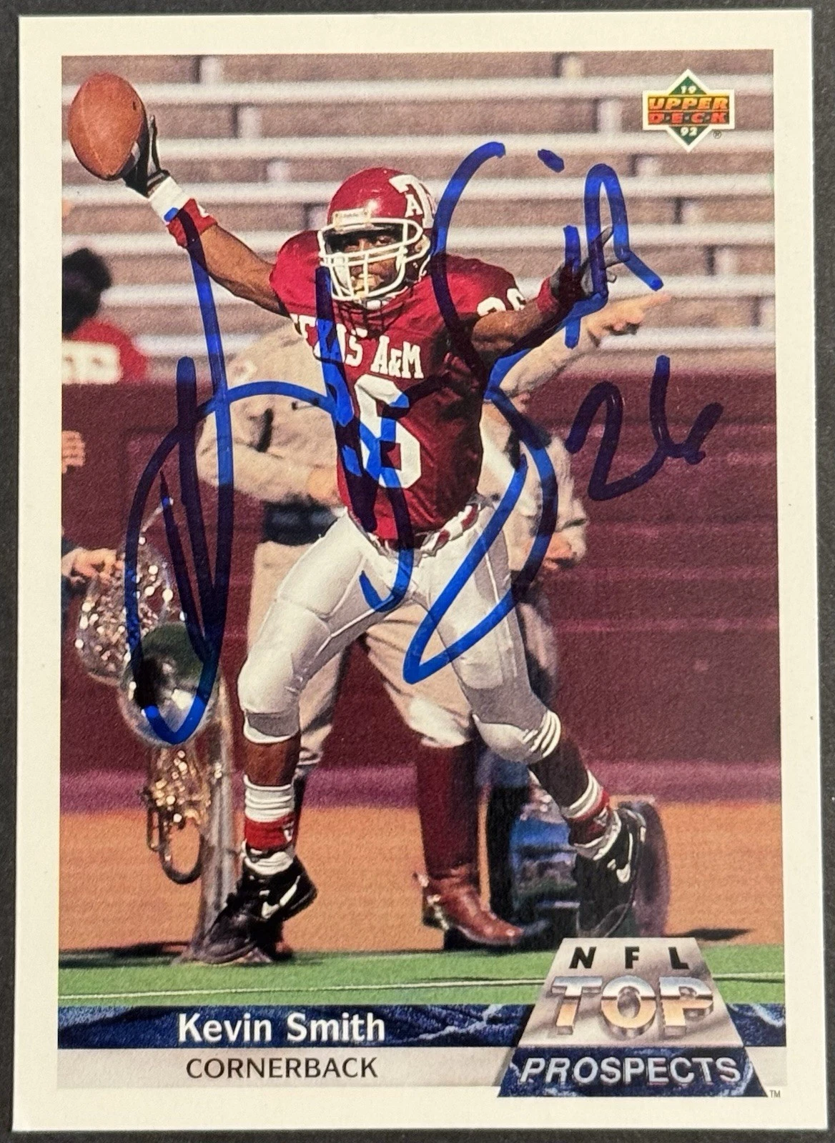 Kevin Smith Signed 1992 Upper Deck Rookie Card Texas A&M BAS Beckett COA