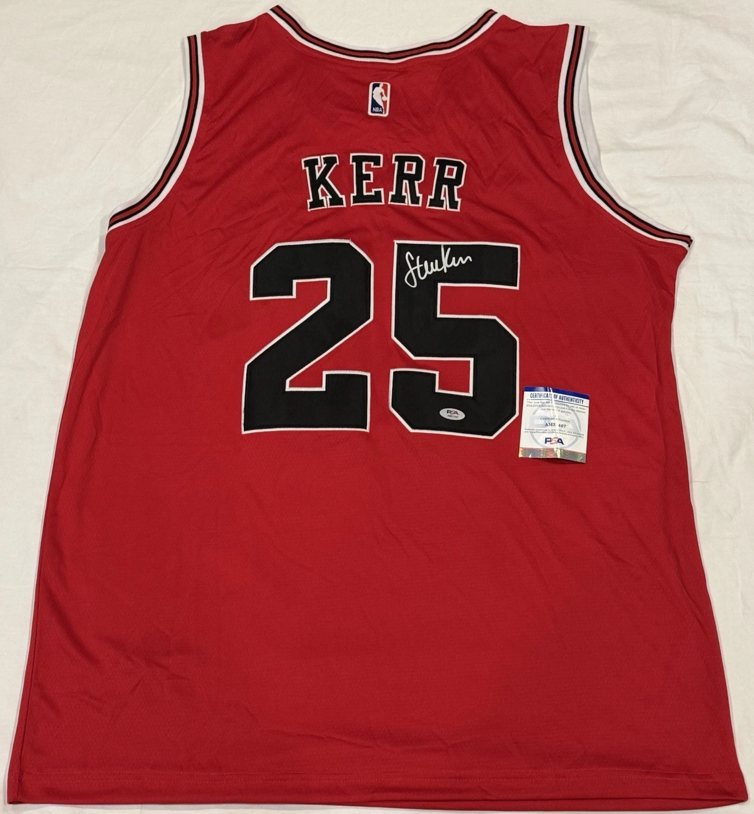 Steve Kerr Signed Autographed Chicago Bulls Jersey Warriors PSA/DNA