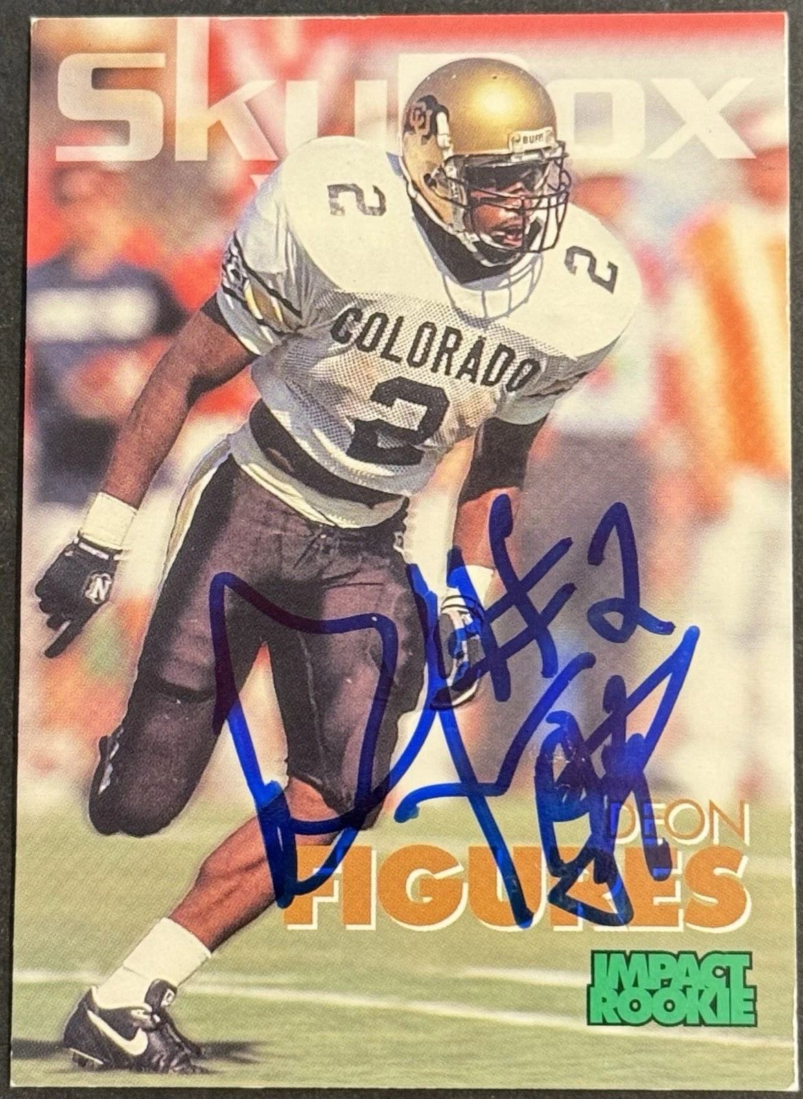 Deon Figures Signed 1993 Skybox Rookie Card BAS Beckett COA Colorado Buffaloes