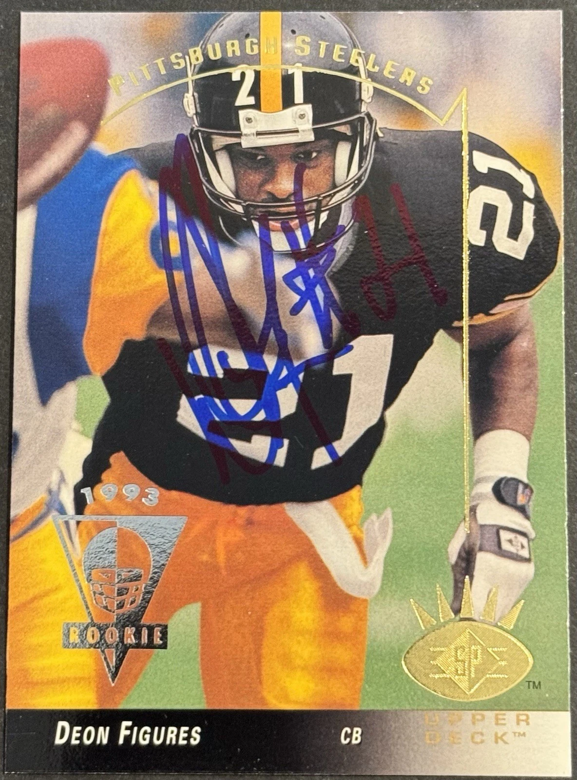 Deon Figures Signed 1993 Upper Deck SP Rookie Card BAS Beckett COA Colorado
