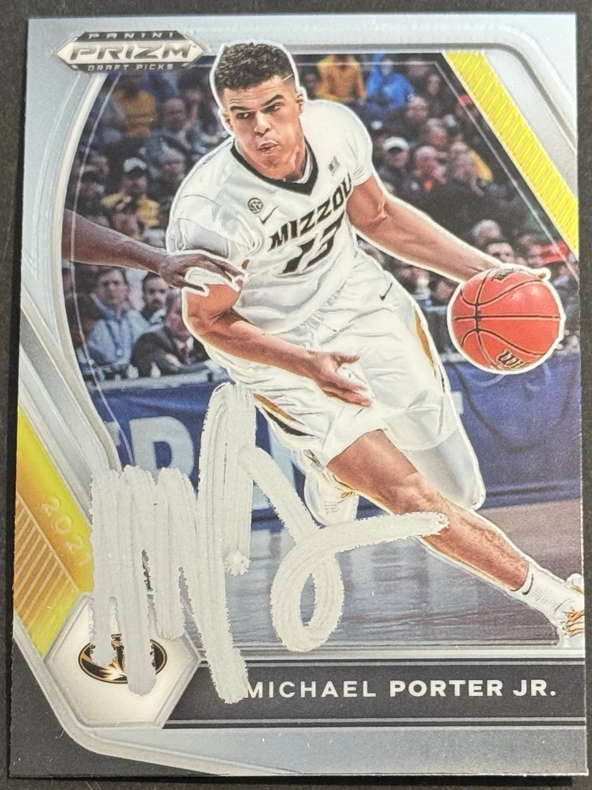 Michael Porter Jr Signed 2021-22 Prizm Base Card BAS Beckett COA Missouri Tigers