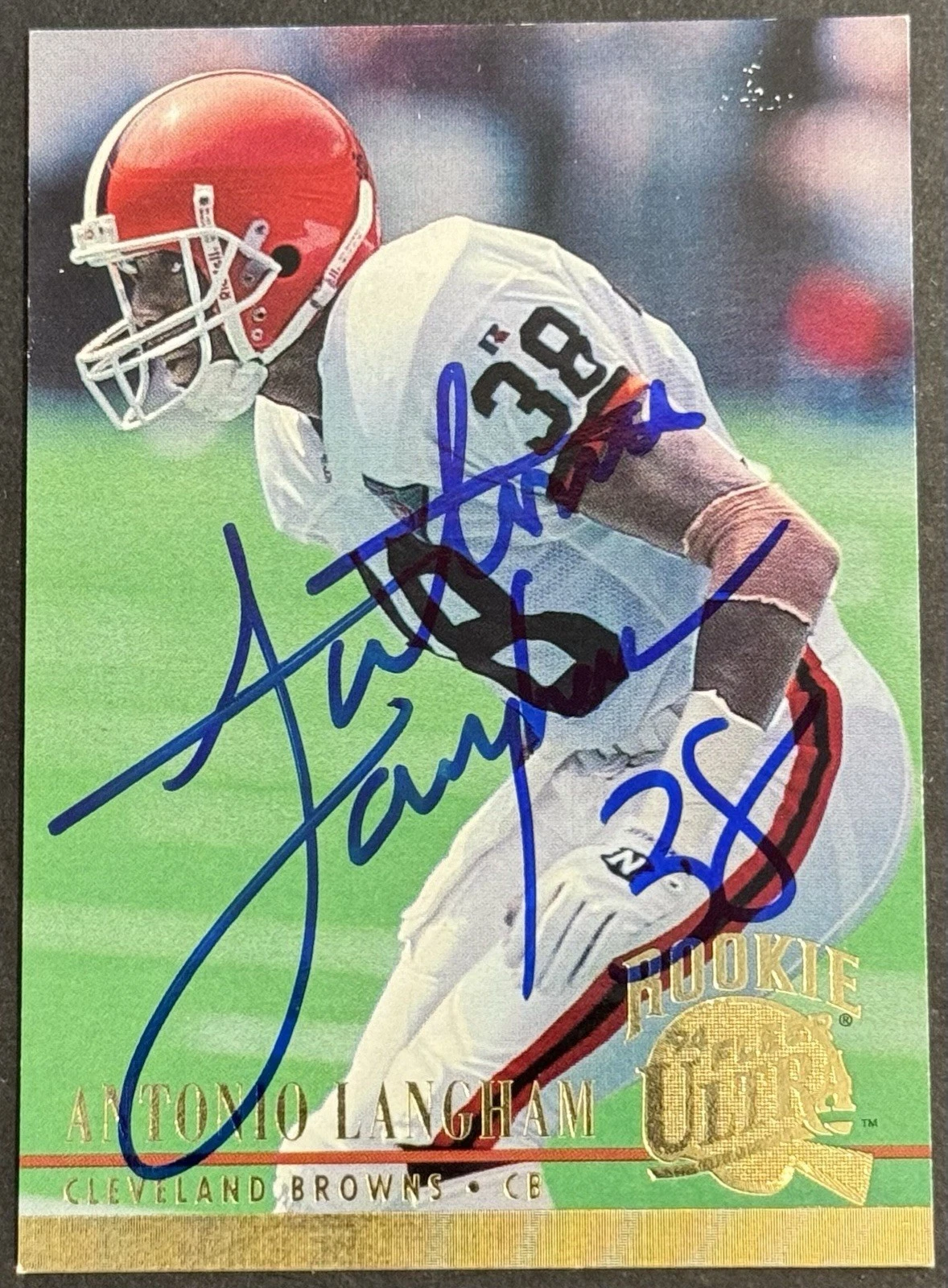 Antonio Langham Signed 1994 Fleer Ultra Rookie Card BAS Beckett COA Browns