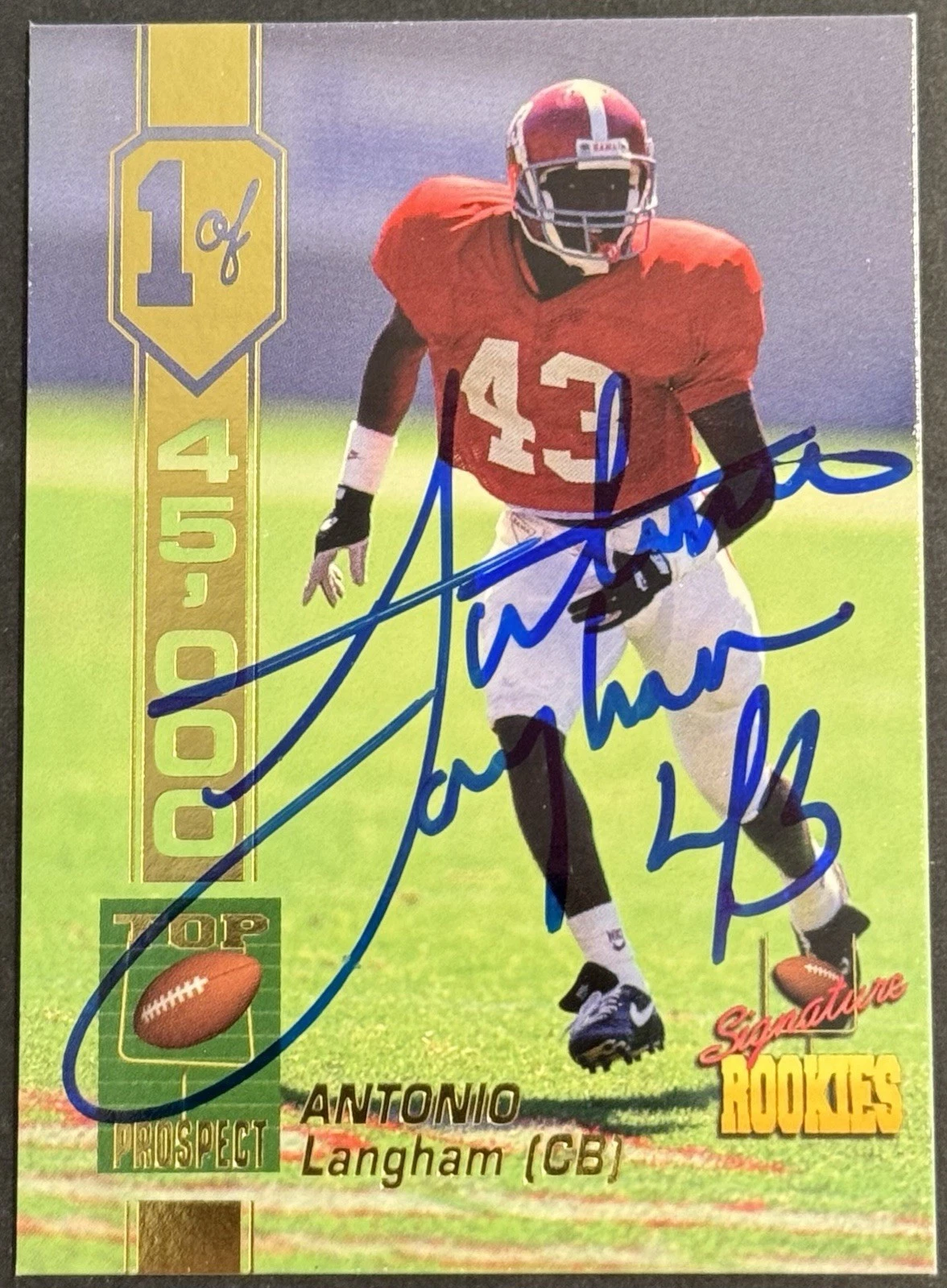 Antonio Langham Signed 1994 Signature Rookies Rookie Card BAS Beckett COA Browns