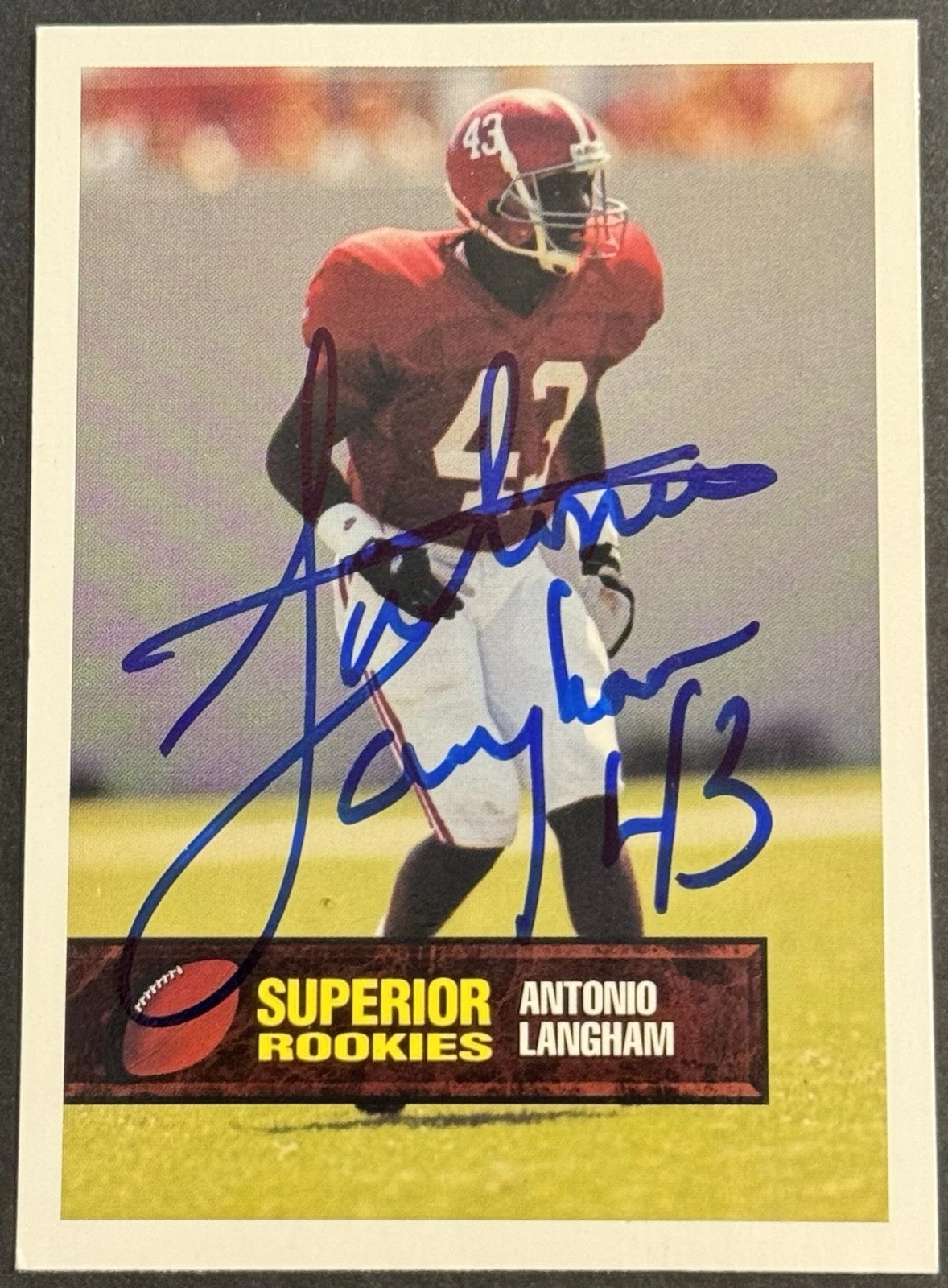 Antonio Langham Signed 1994 Superior Rookies Rookie Card BAS Beckett COA Browns
