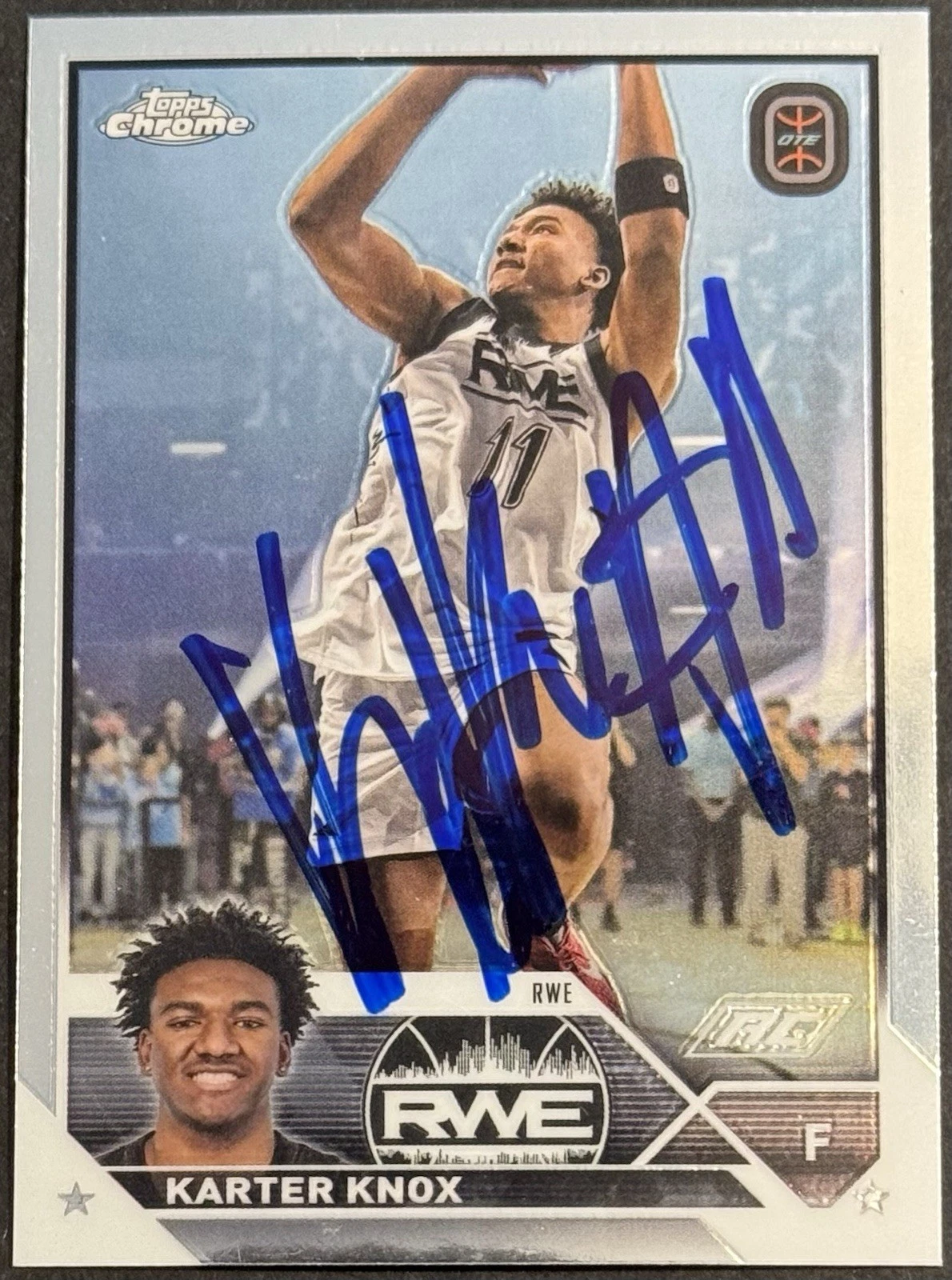 Karter Knox Signed 2024 Topps Chrome Rookie Card Arkansas BAS Beckett COA