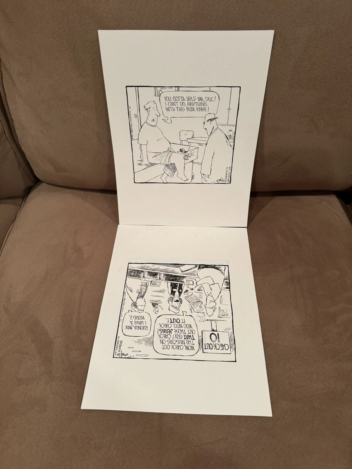 AWESOME SPEED BUMP ORIGINAL SUNDAY 2 Panel COMIC STRIP ART DAVE COVERLY 7/27/97