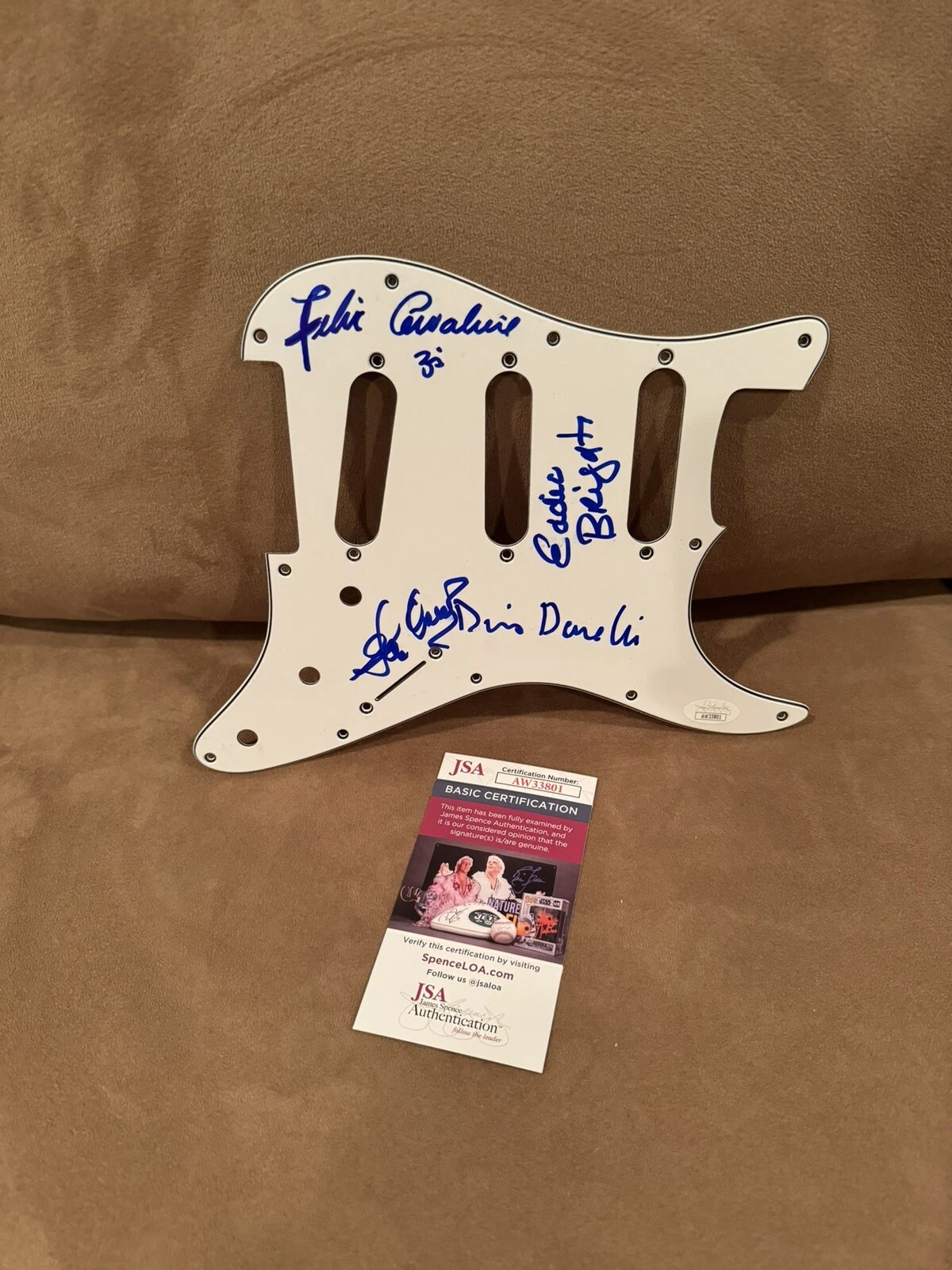 Young Rascals Signed Strat Pick Guard Gene Cornish Felix Dino + Brigati JSA