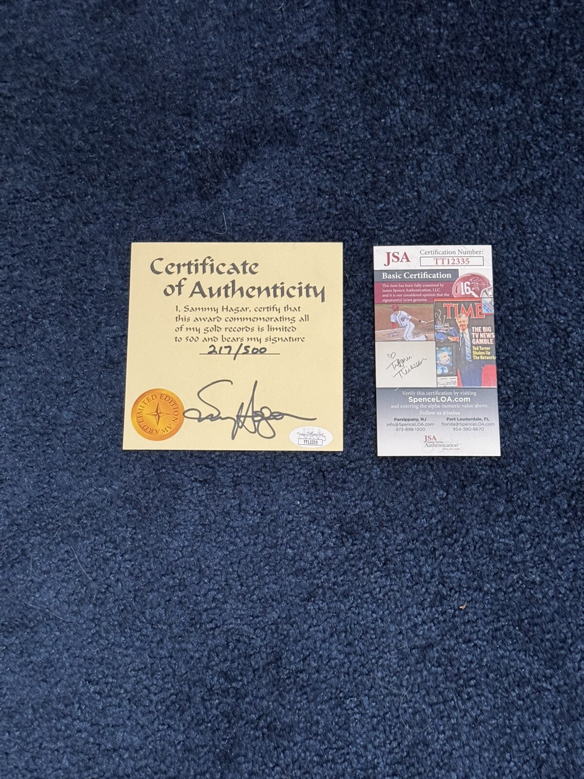 Sammy Hagar Signed Card JSA Van Halen The Circle Montrose